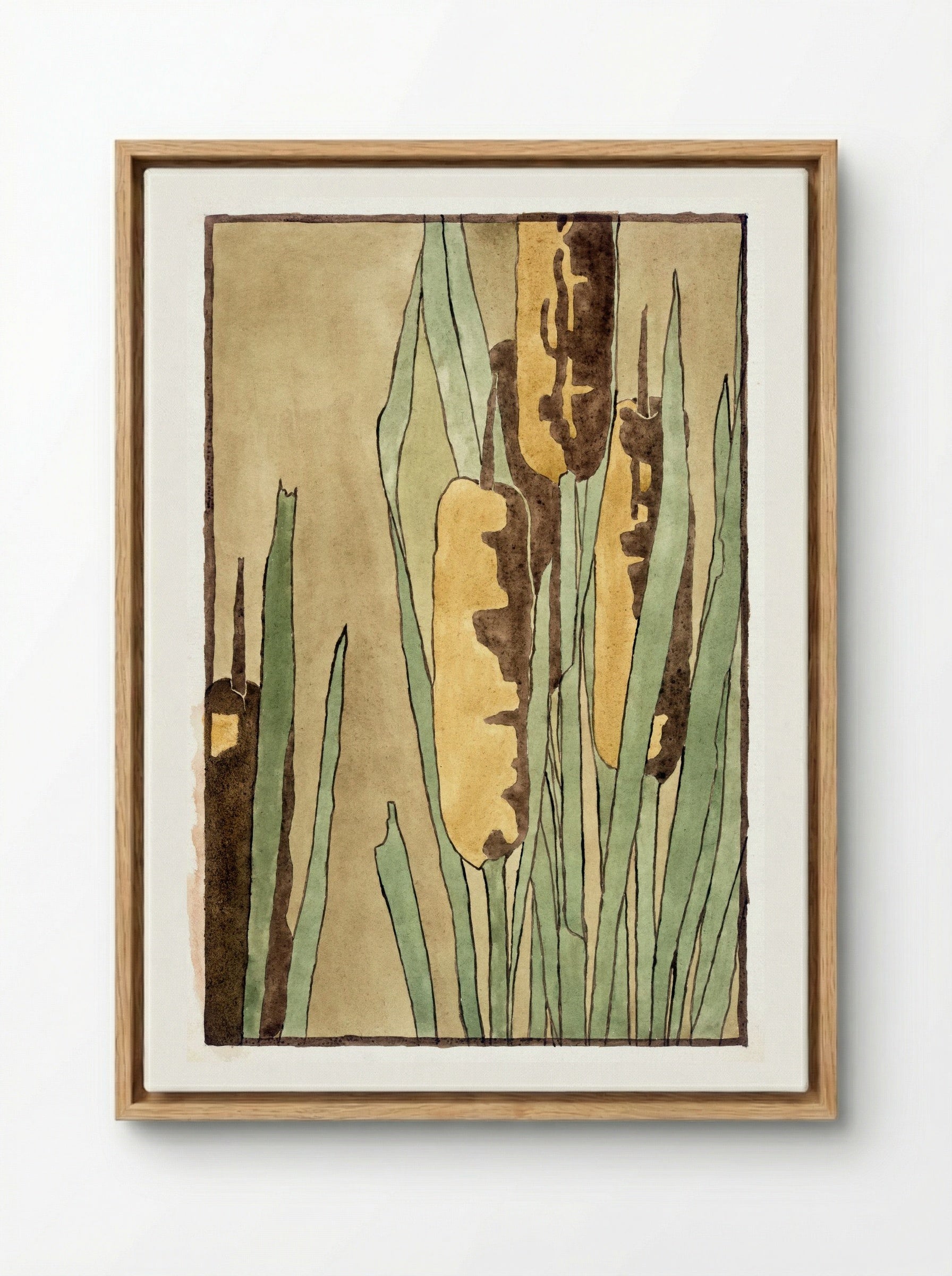Cattail - Hannah Borger Overbeck - Framed Canvas Wood
