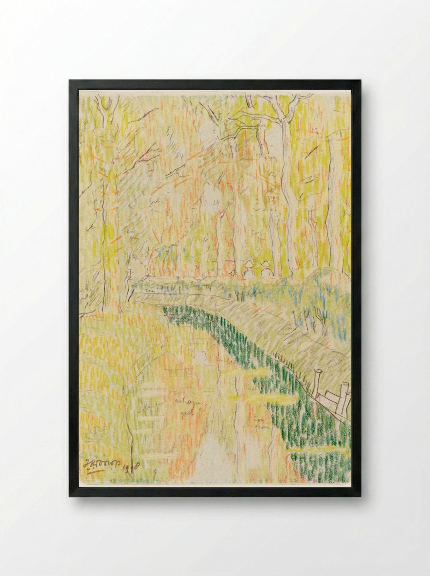 Navigates Between Trees - Jan Toorop - Framed Print Black