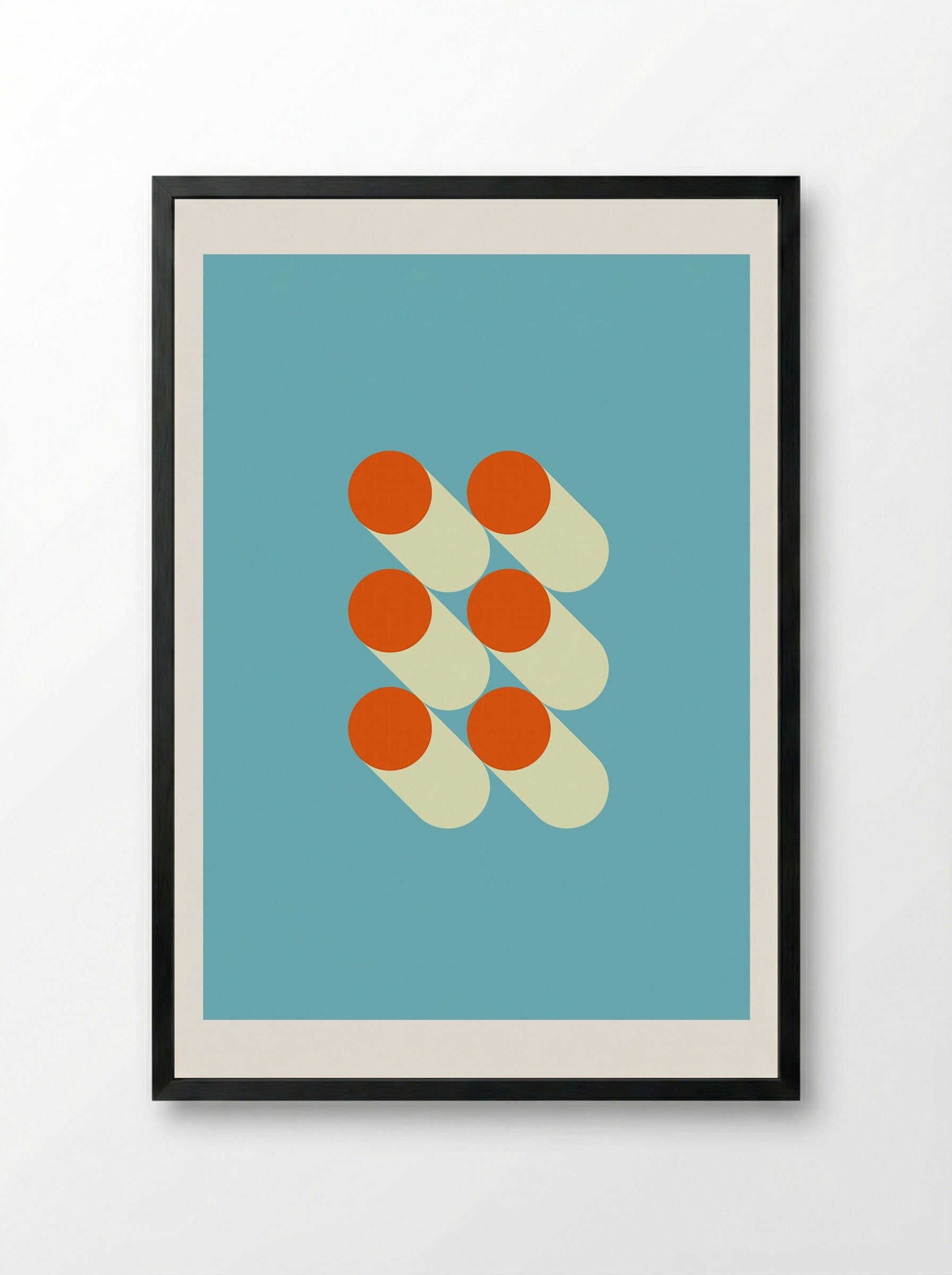 Bauhaus Grid Shadows - Modernist Art Print - Framed Print Black