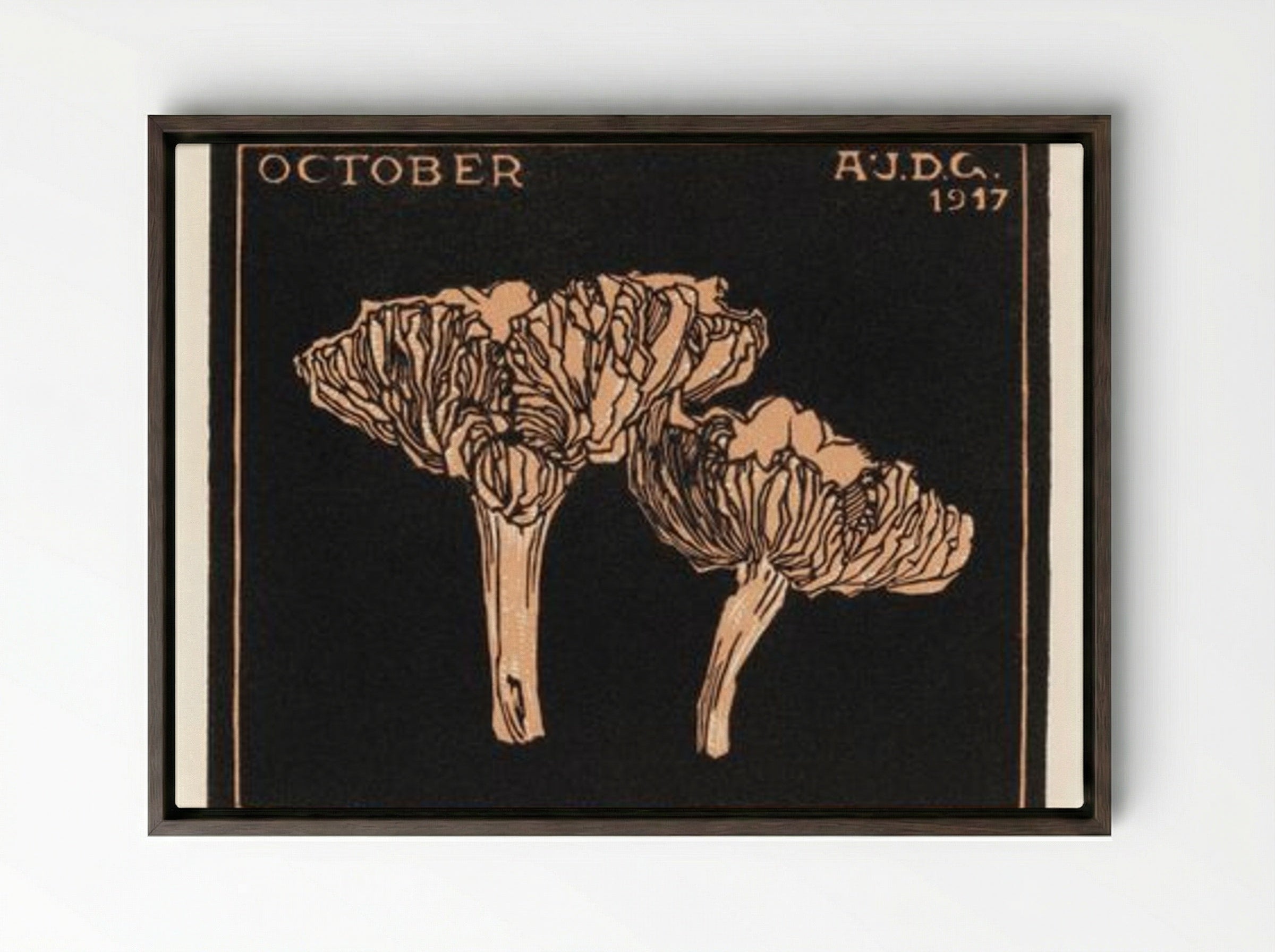 October - Julie de Graag - Framed Canvas Dark Wood