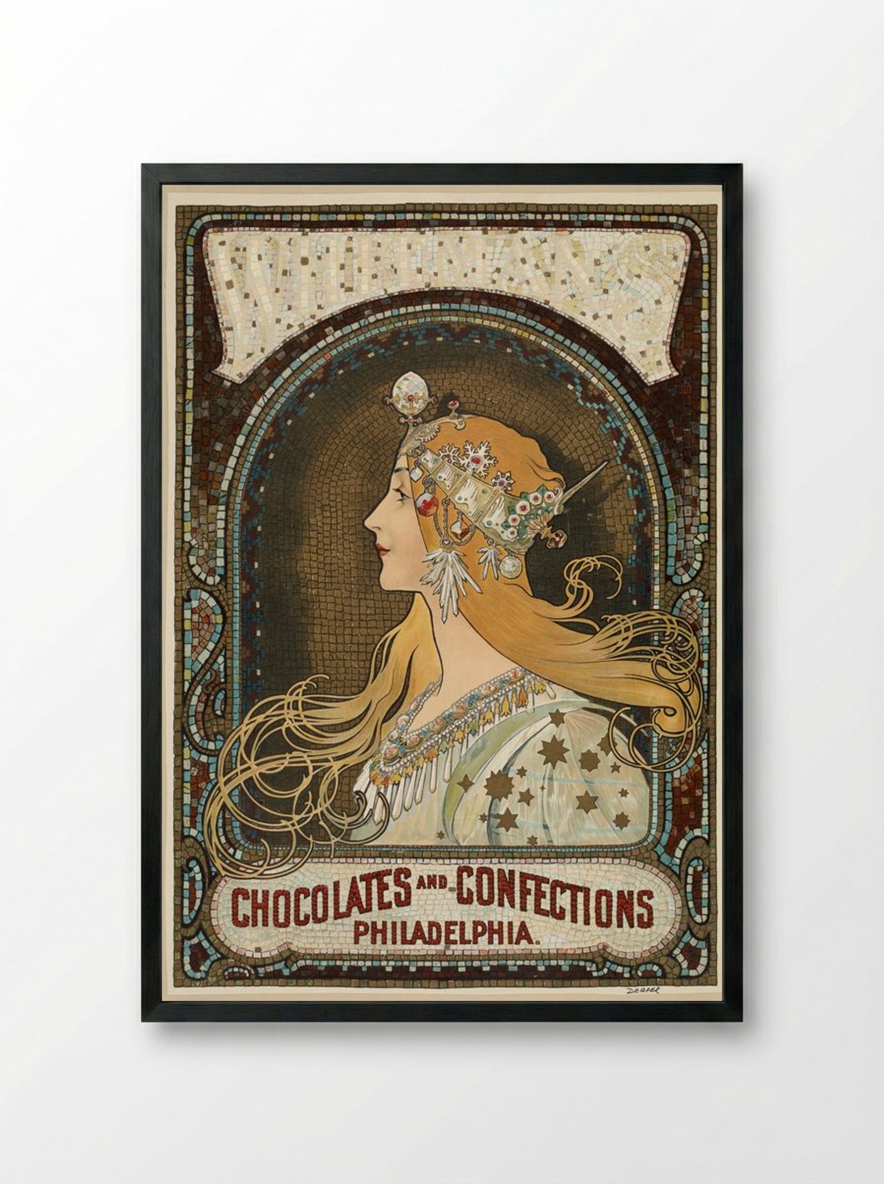 Zodiac - Alphonse Mucha - Framed Print Black