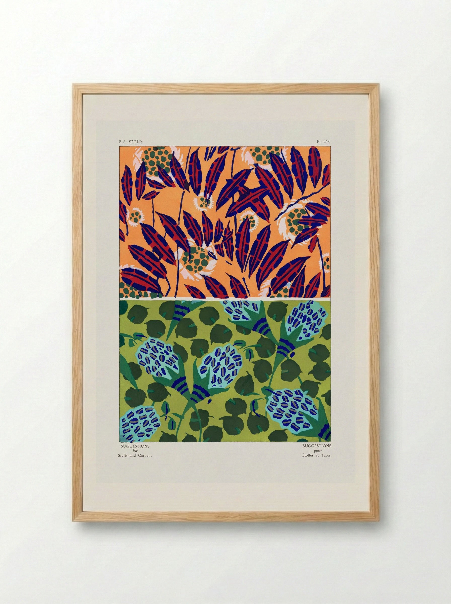 Suggestions for Stuffs and Carpets, Plate 9 - Émile-Allain Séguy - Framed Print Wood