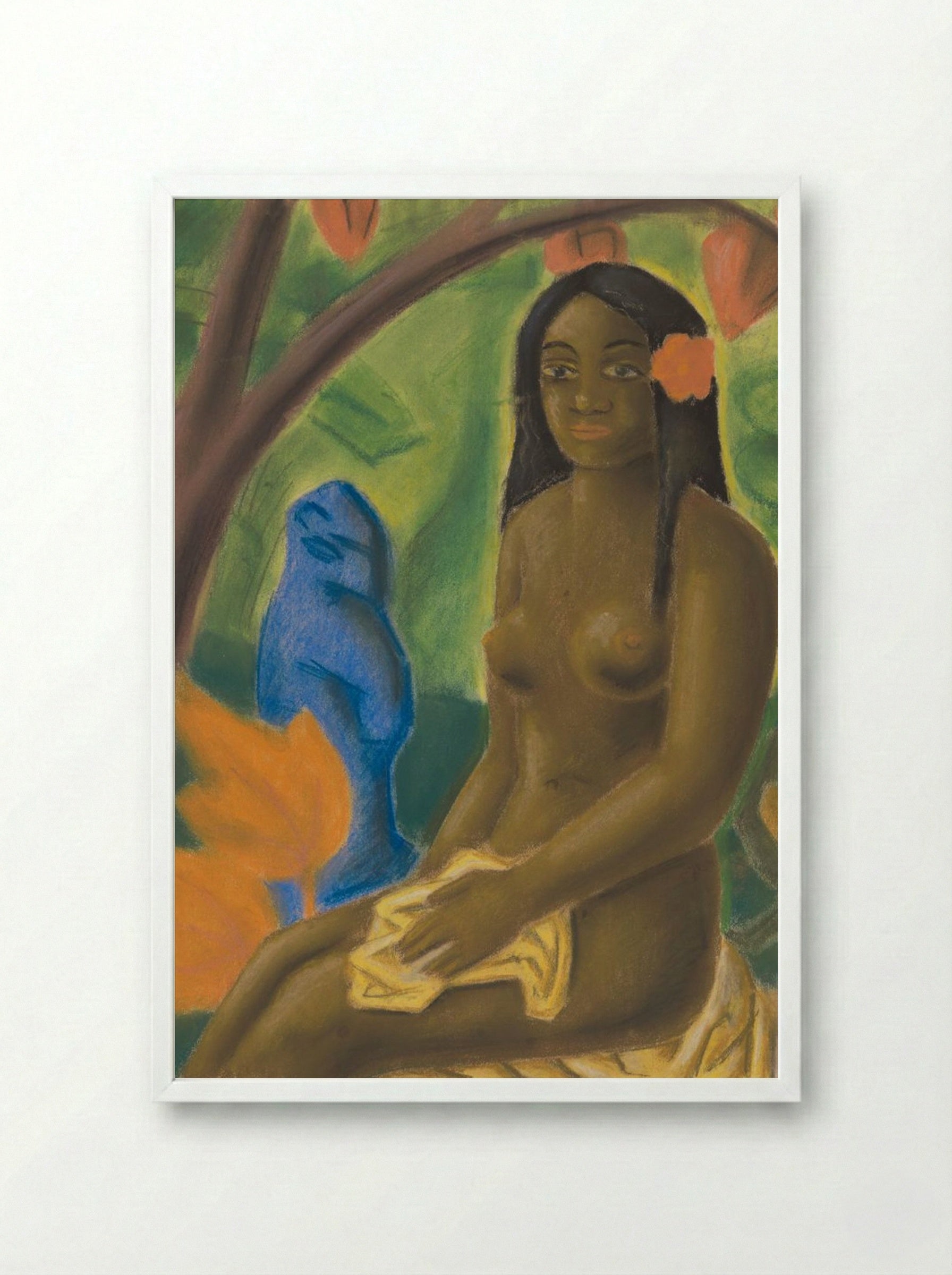 Girl of Tahiti - Mikuláš Galanda - Framed Print White