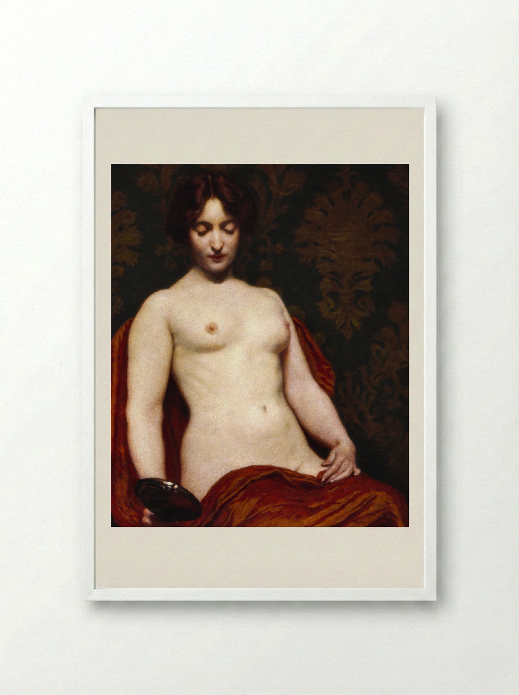 The Silver Hand Glass - Kenyon Cox - Framed Print White