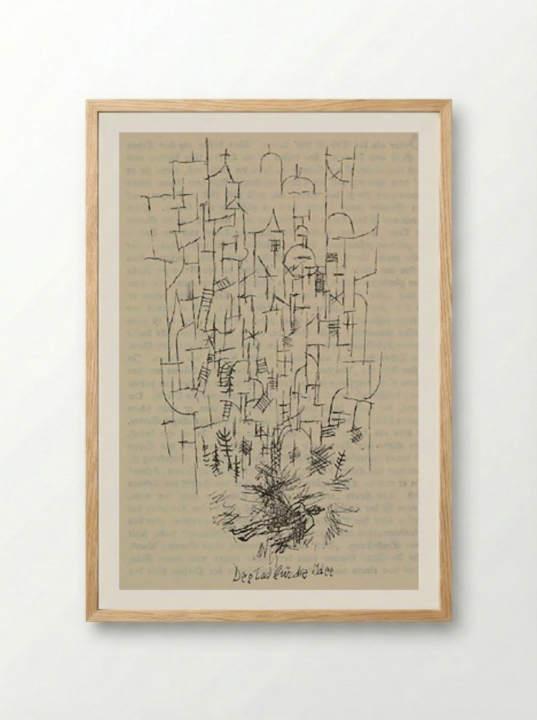 Death and Fire - Paul Klee - Framed Print Wood