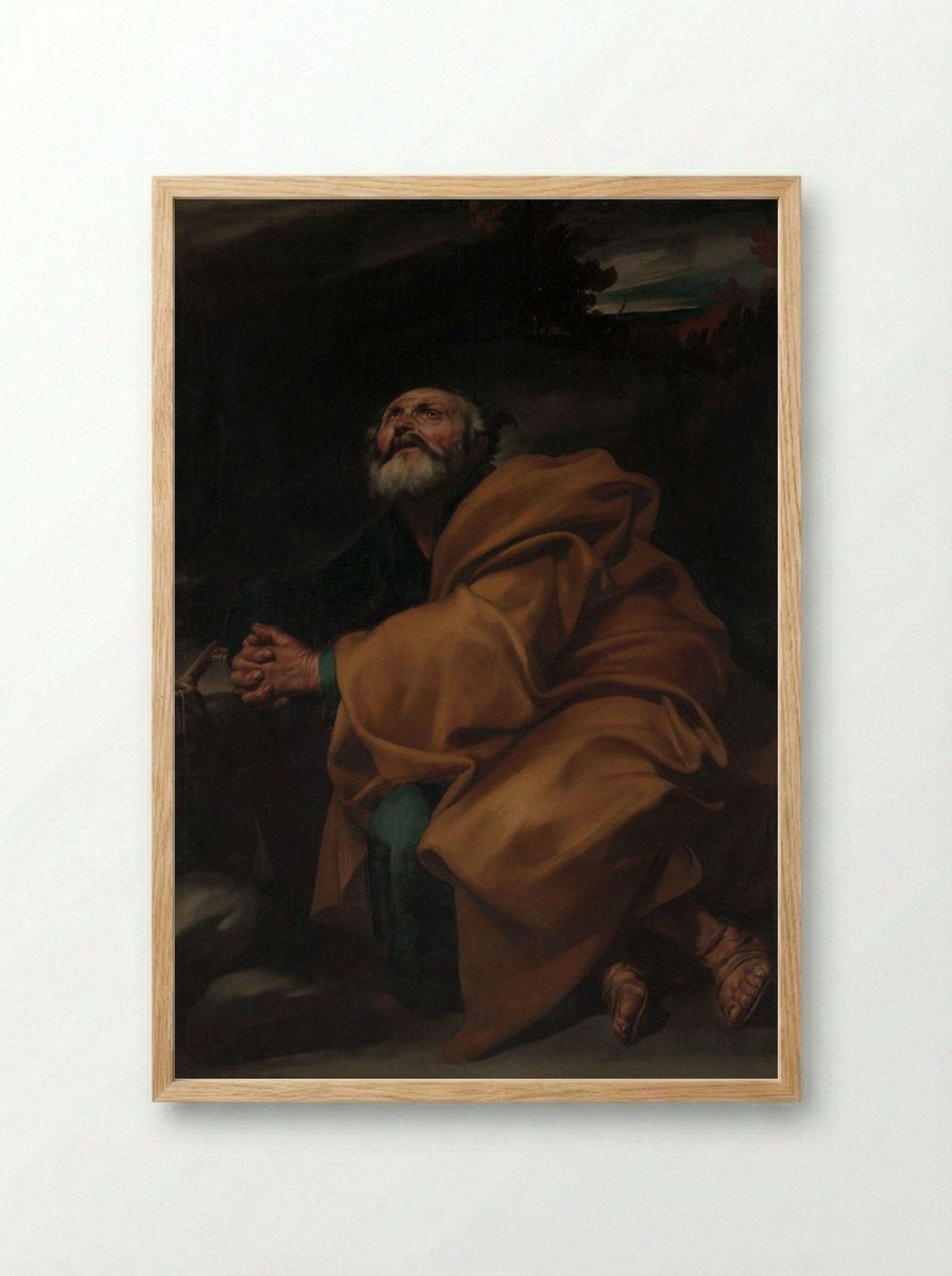 The Tears of Saint Peter - Jusepe de Ribera - Framed Print Wood