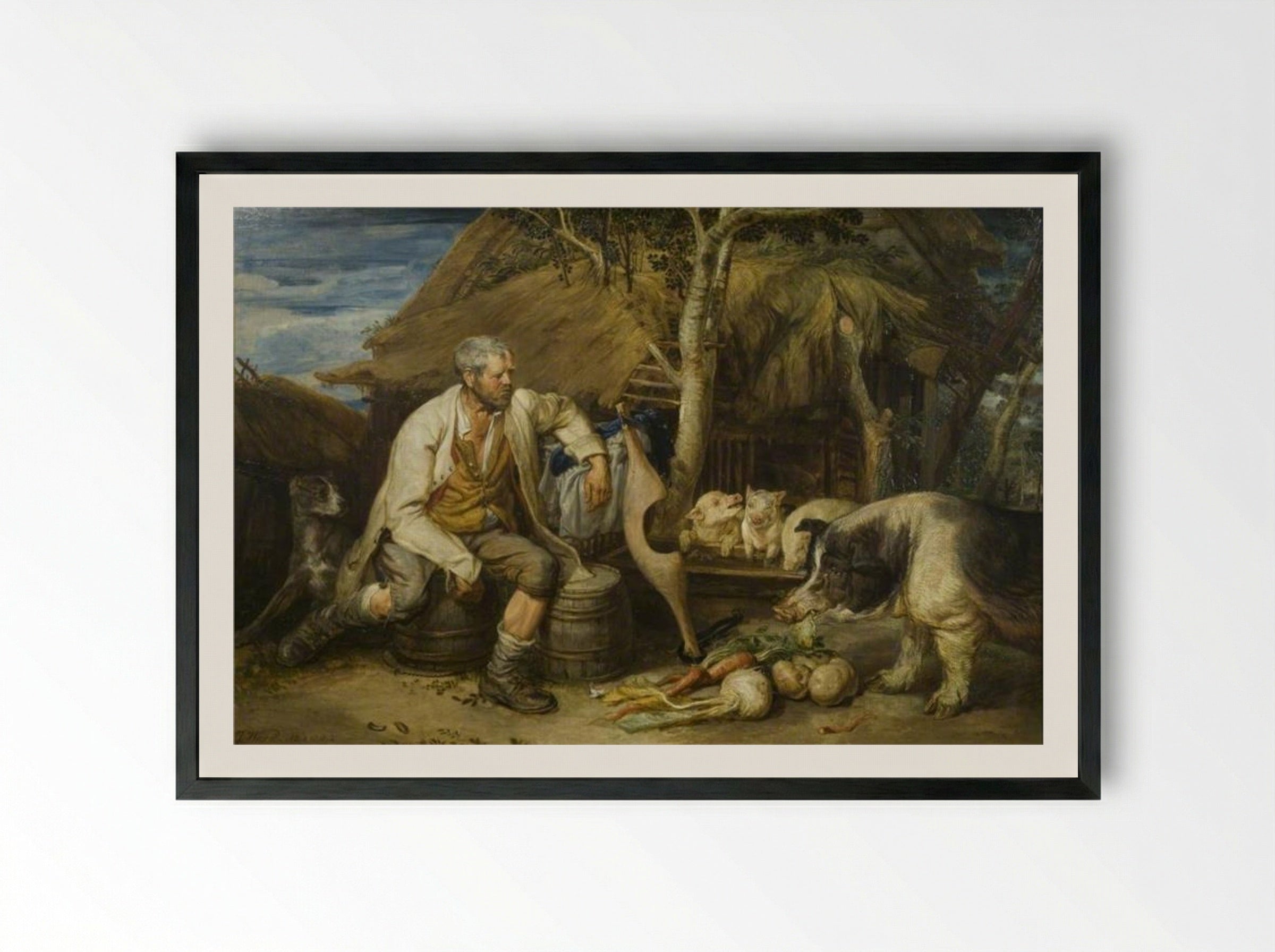 The Swineherd - James Ward - Framed Print Black