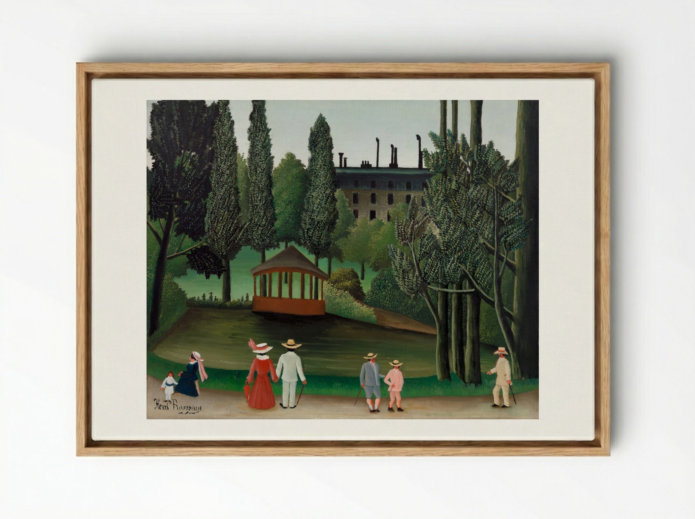 View of Montsouris Park, the Kiosk - Henri Rousseau - Framed Canvas Wood