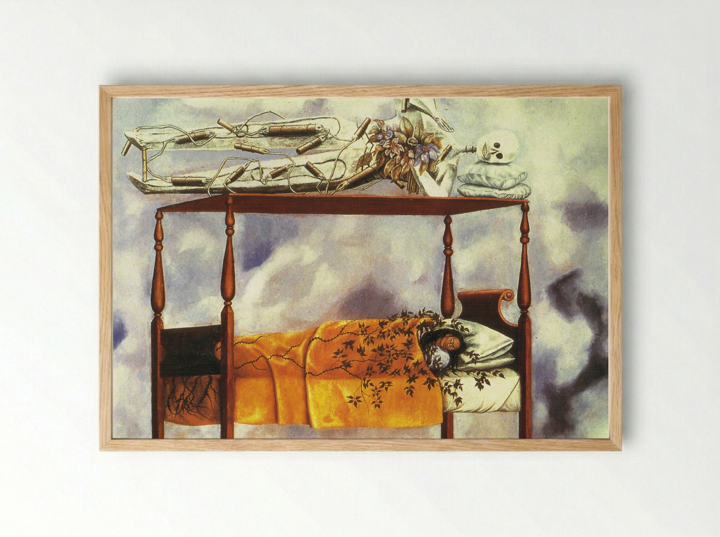 The Dream (The Bed) - Frida Kahlo - Framed Print Wood