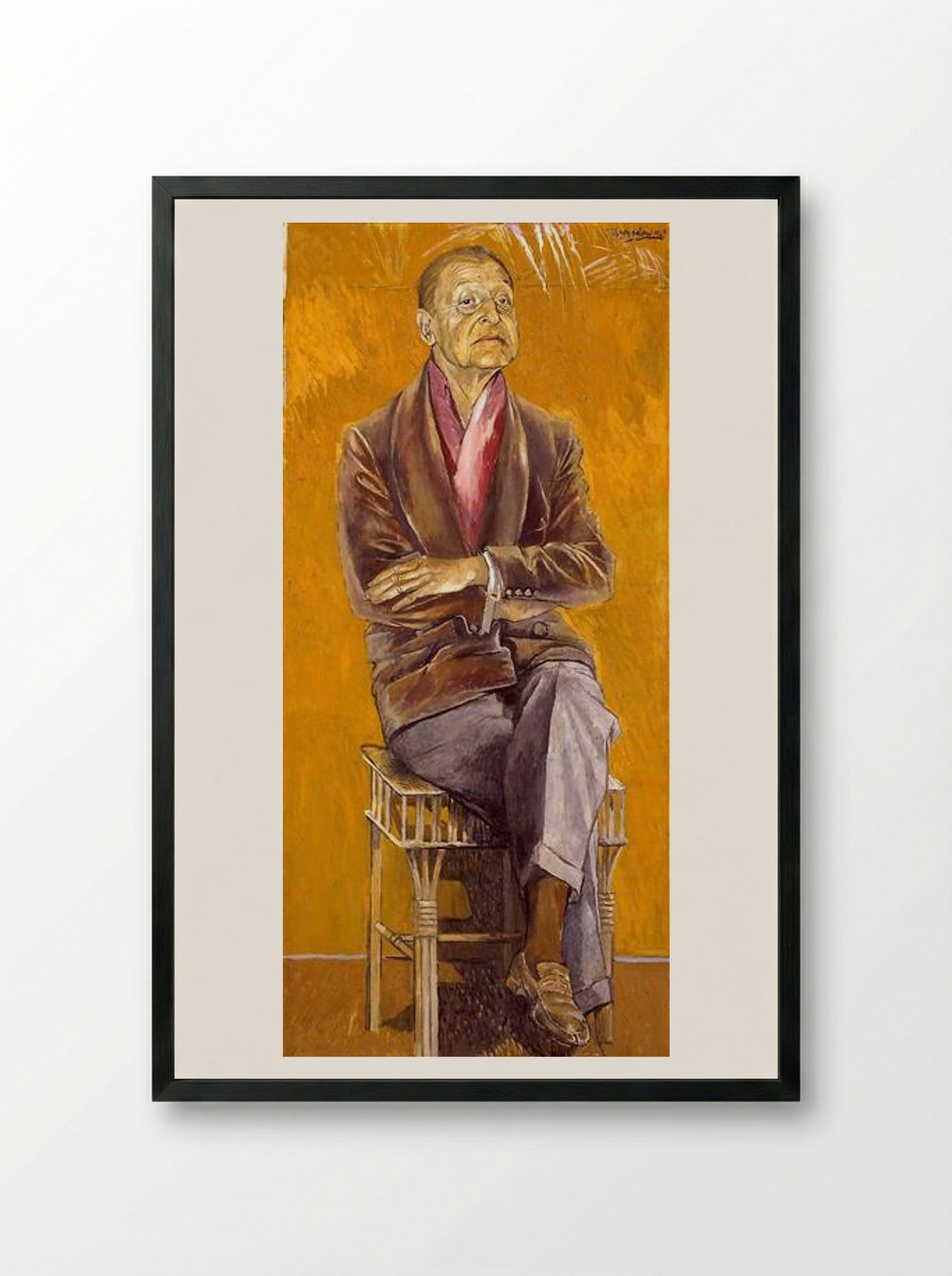 Portrait of Somerset Maugham - Graham Sutherland - Framed Print Black