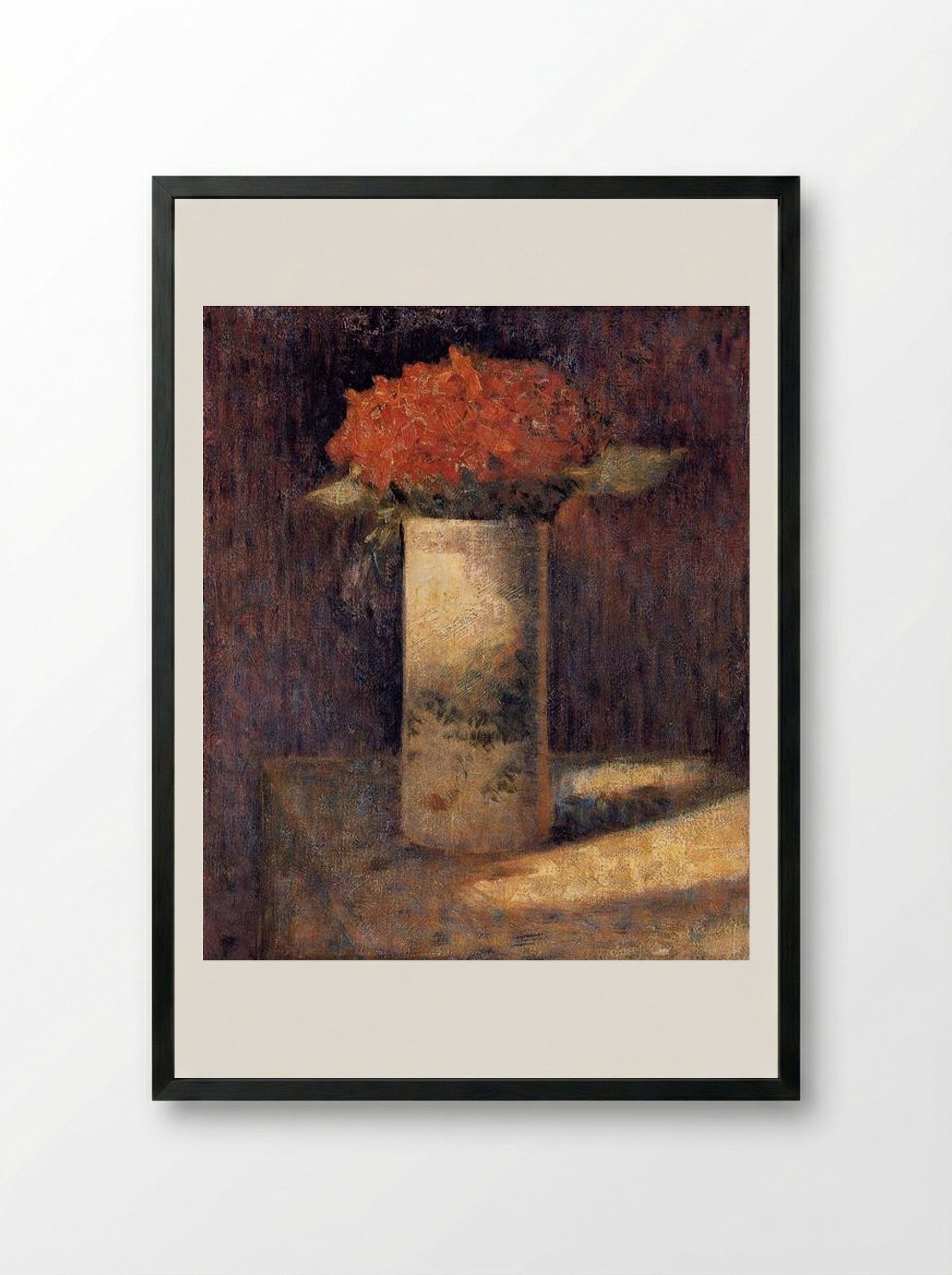 Vase of Flowers - Georges Seurat - Framed Print Black