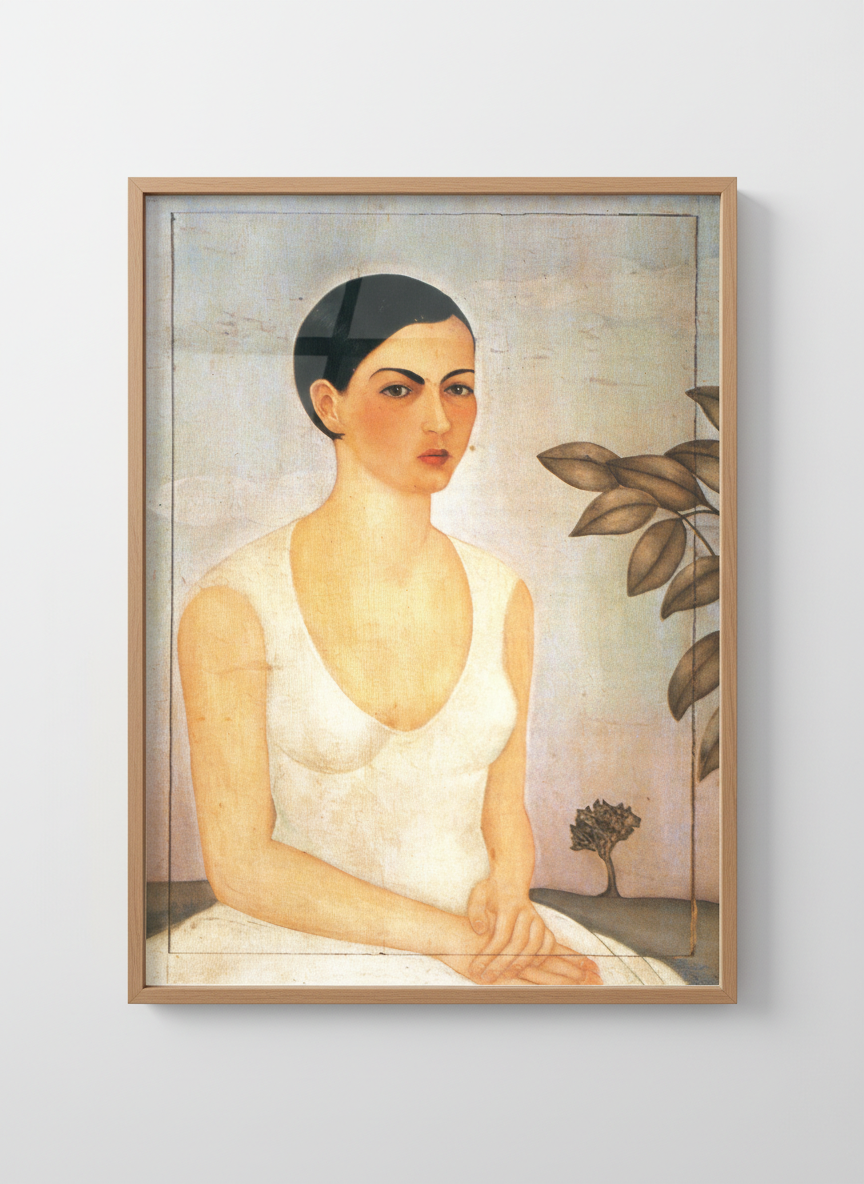 Portrait of Cristina, My Sister - Frida Kahlo - Framed Print Wood