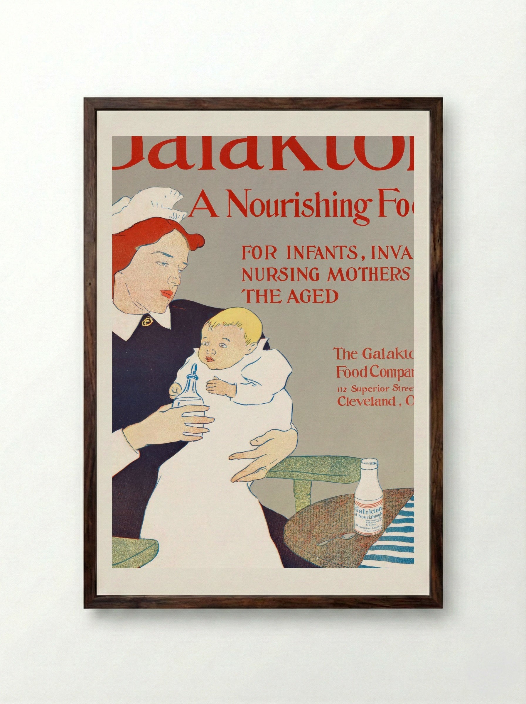 Galakton: A Nourishing Food - Edward Penfield - Framed Print Dark Wood