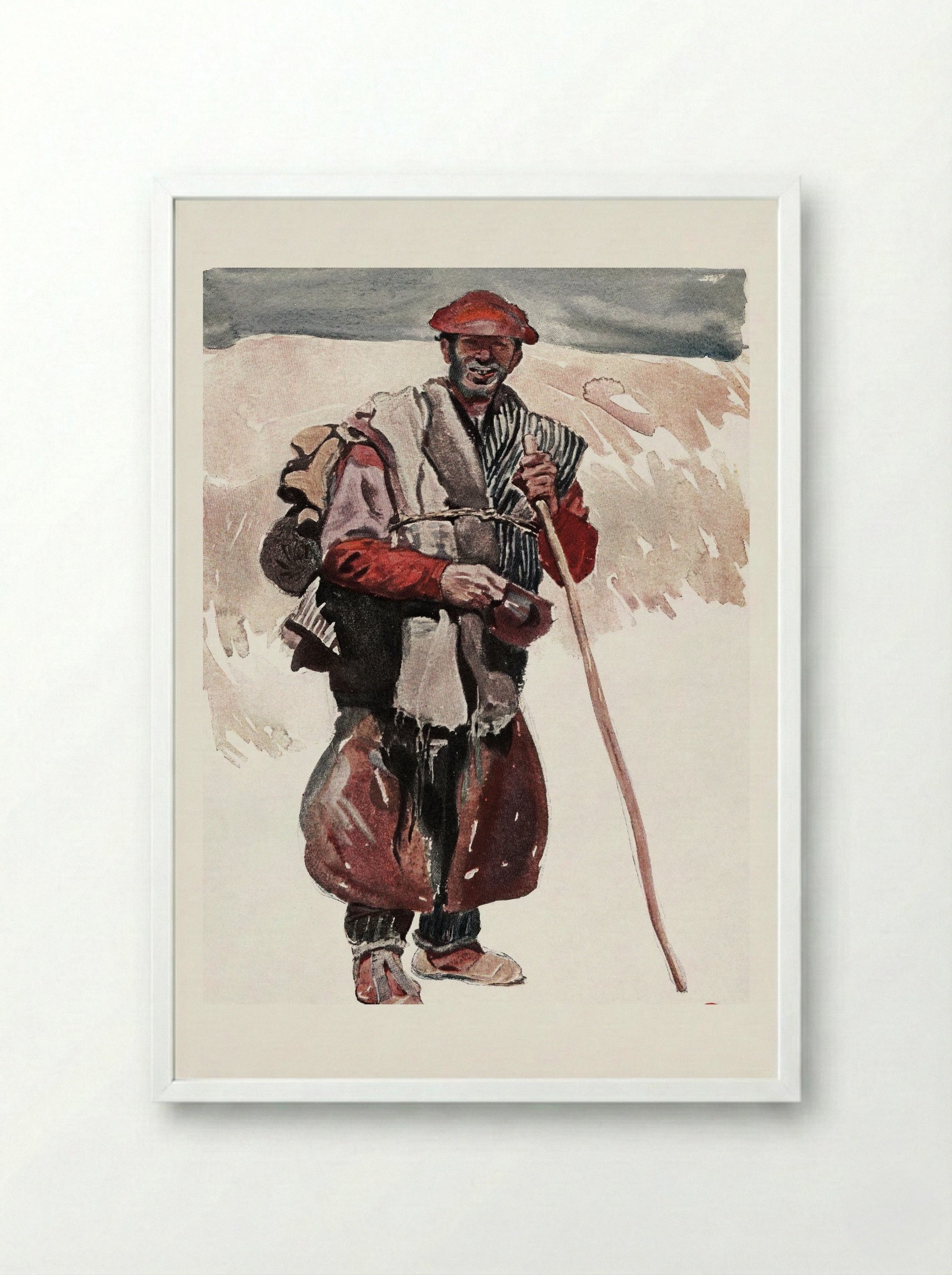 A Spanish Tramp - Edward Penfield - Framed Print White