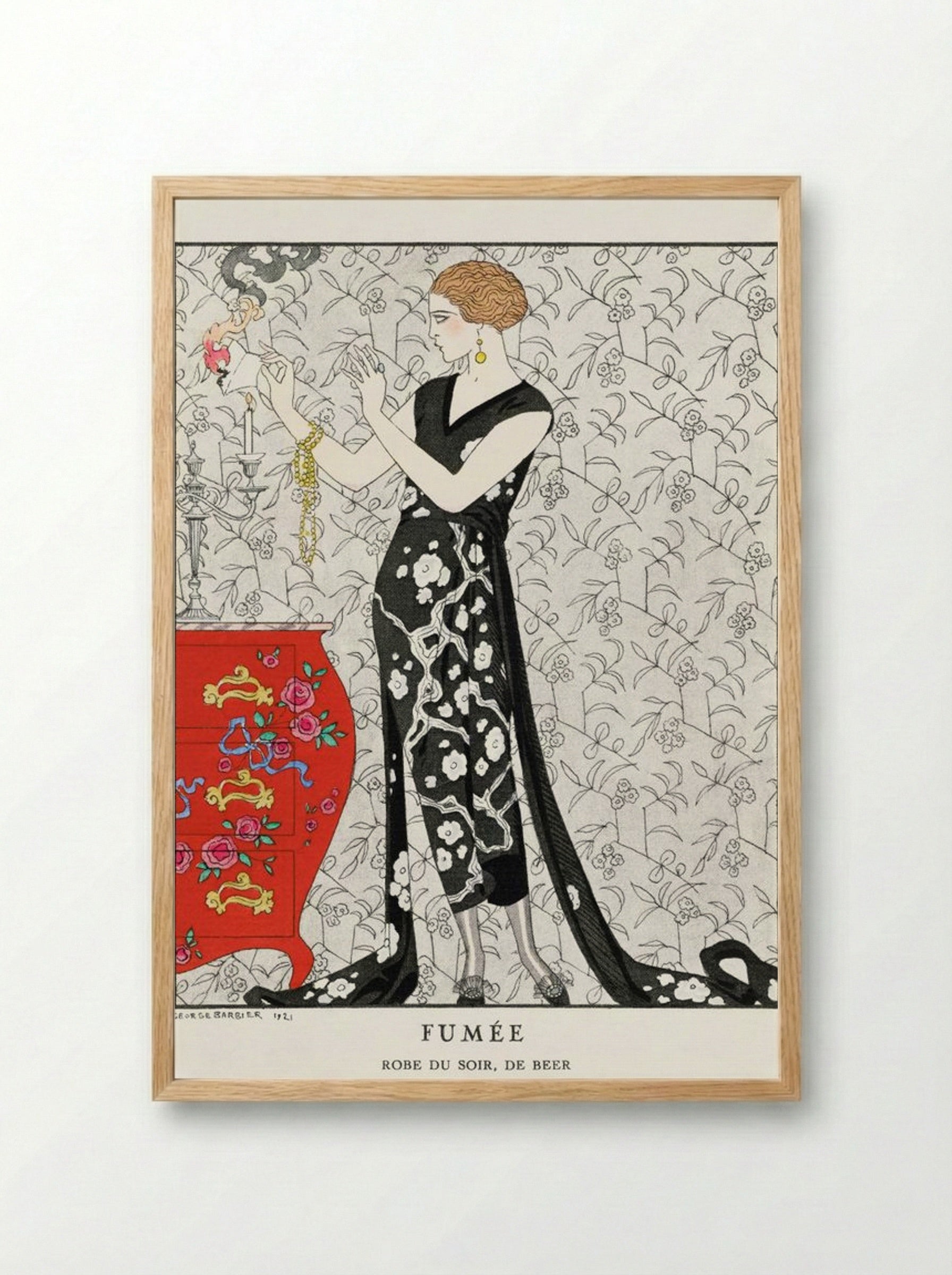 Fumée, Robe du Soir, de Beer (Fashion Illustration) - George Barbier - Framed Print Wood