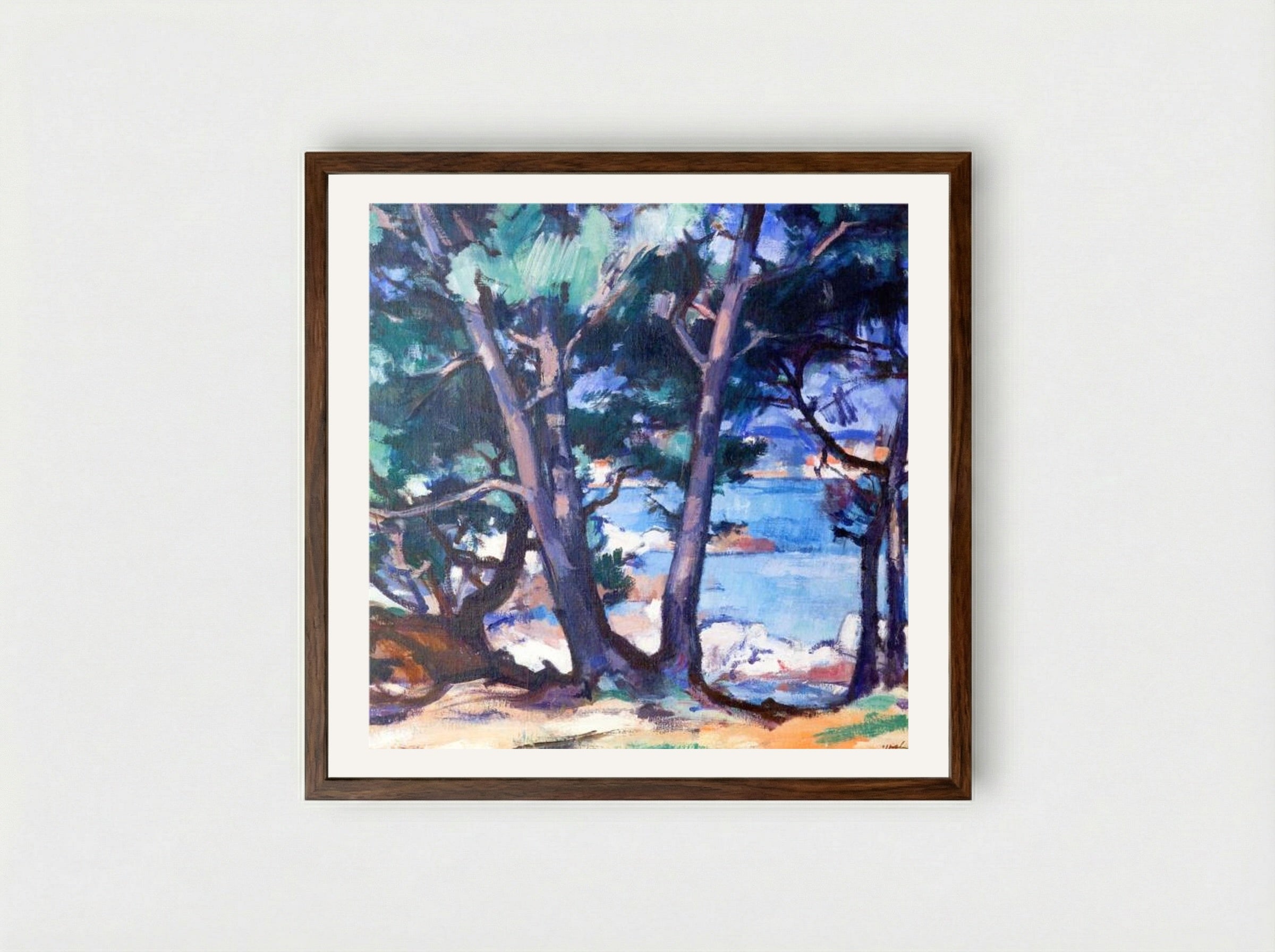 Blue Water, Antibes - Samuel Peploe - Framed Print Dark Wood