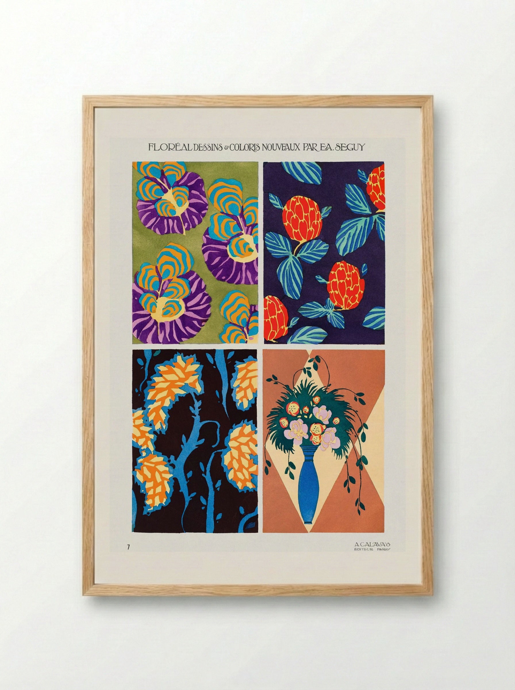 Floréal Dessins & Coloris Nouveaux - Émile-Allain Séguy - Framed Print Wood