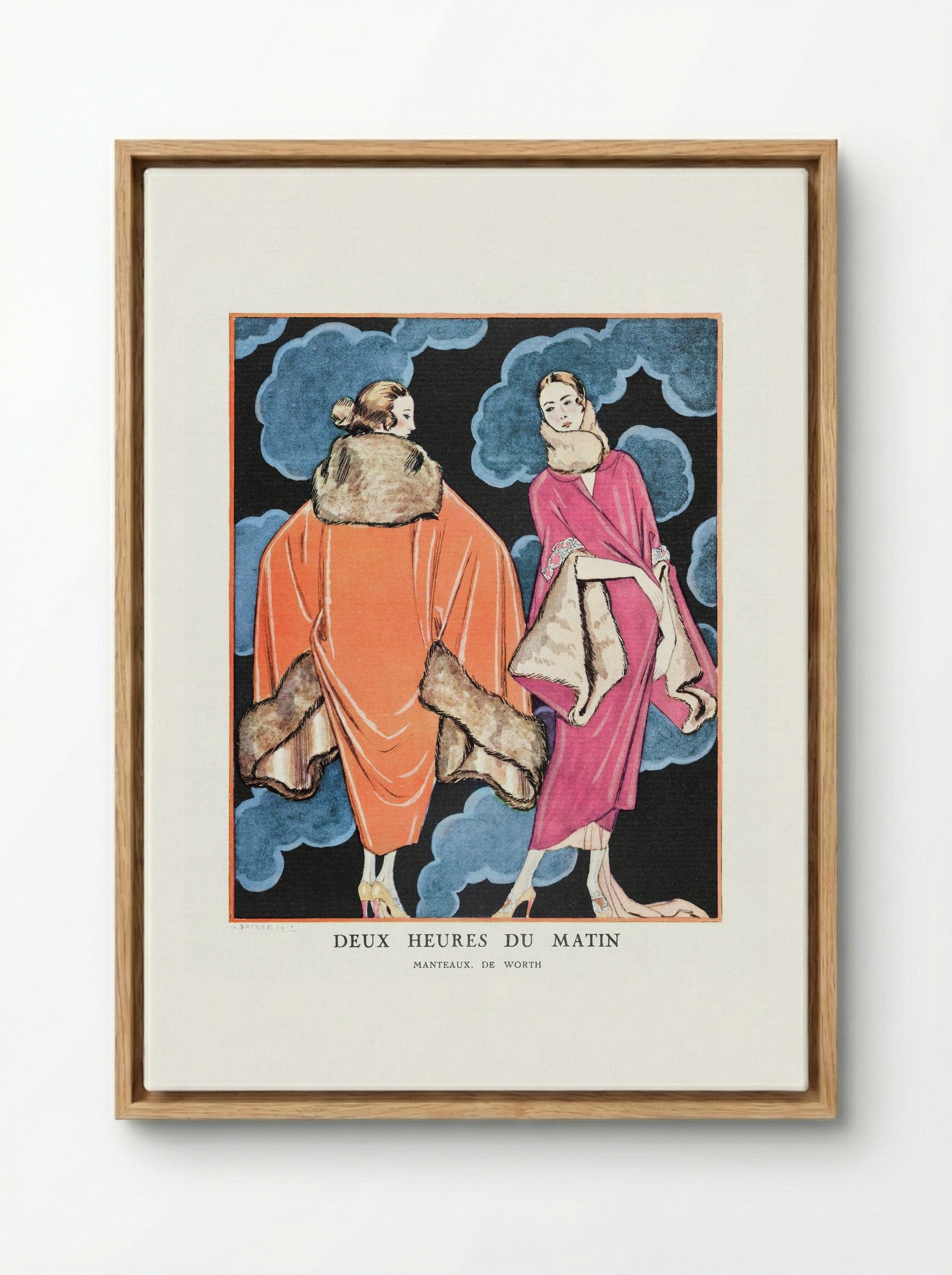 Deux Heures du Matin, Manteaux de Worth - George Barbier - Framed Canvas Wood