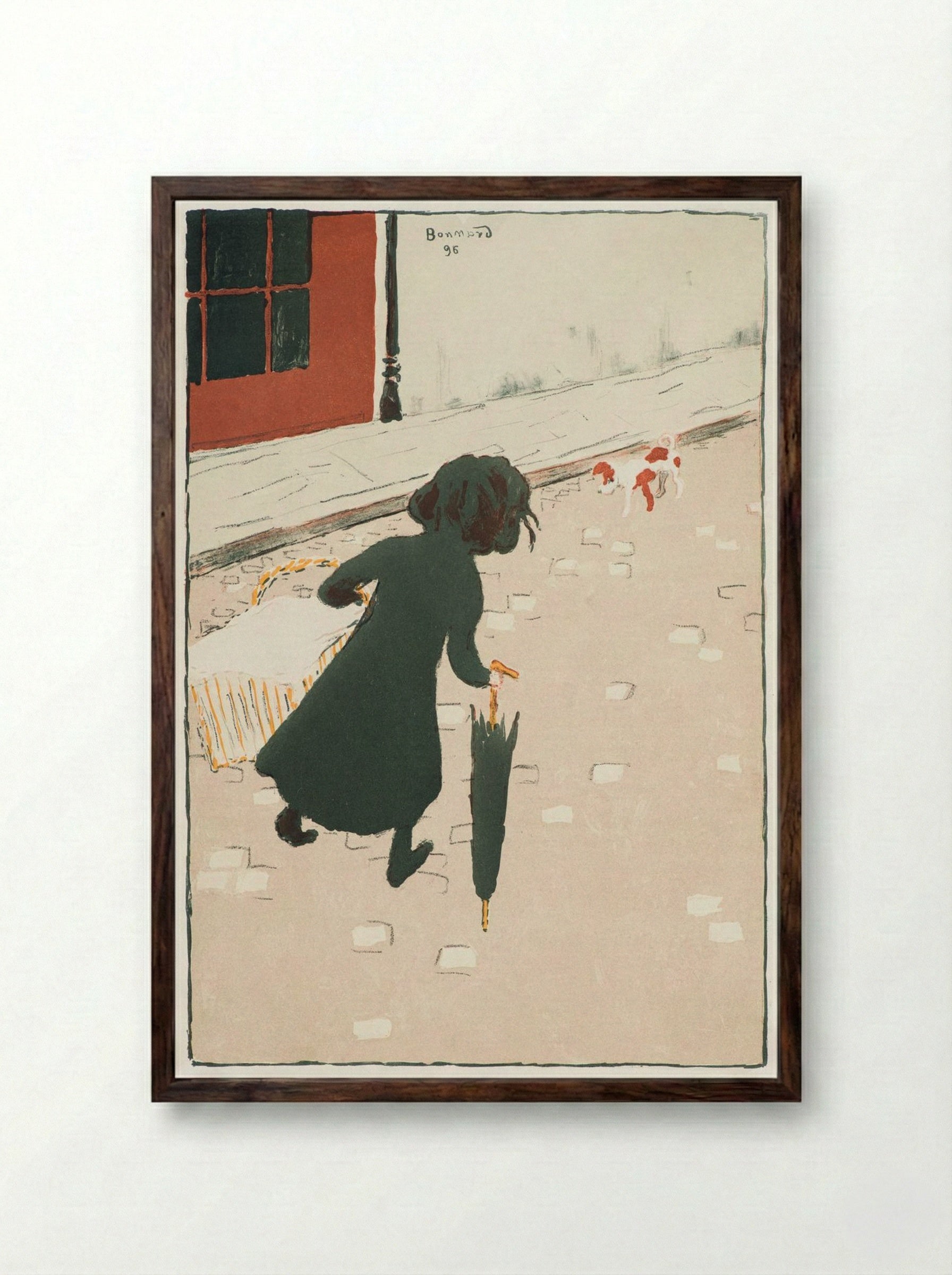The Little Laundress - Pierre Bonnard - Framed Print Dark Wood