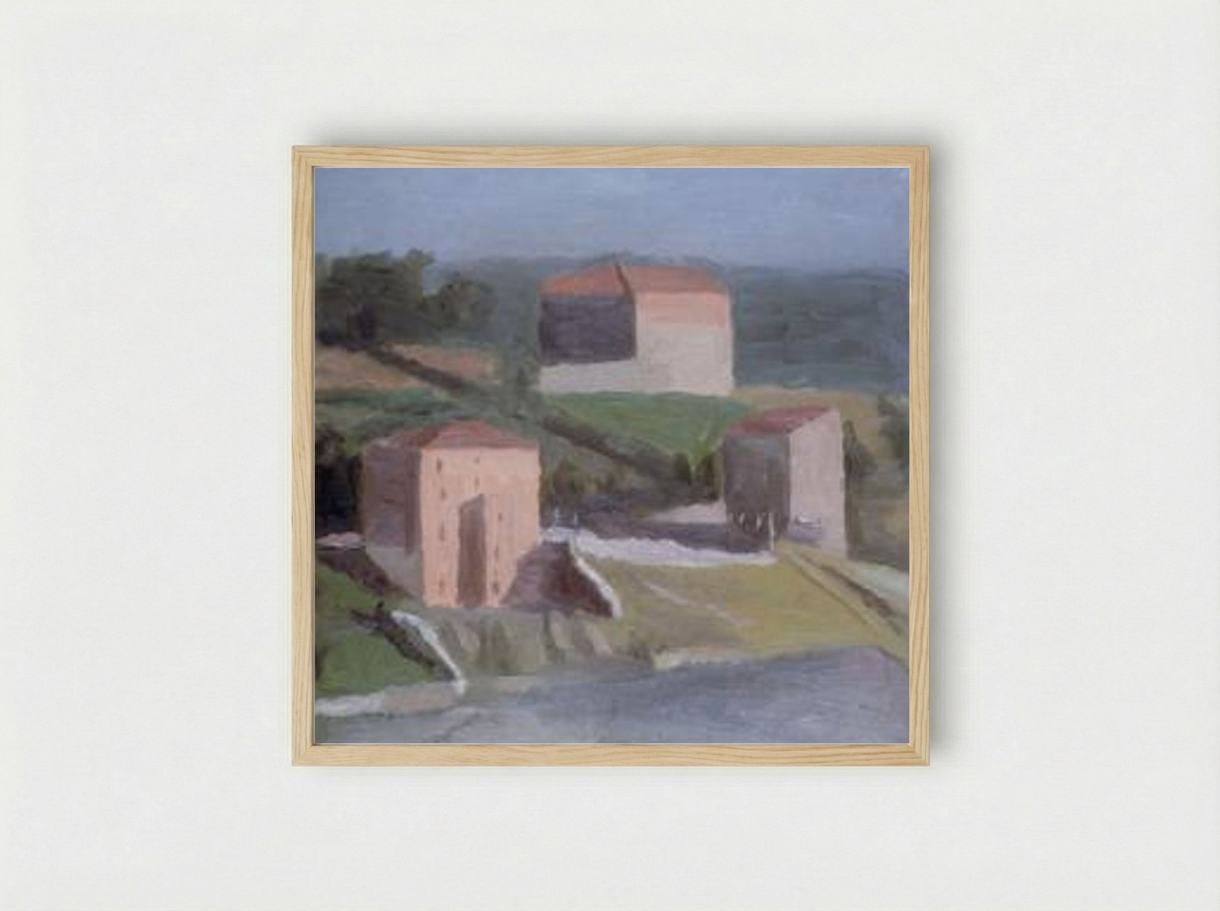 On the Outskirts of a Town - Giorgio Morandi - Framed Print Wood