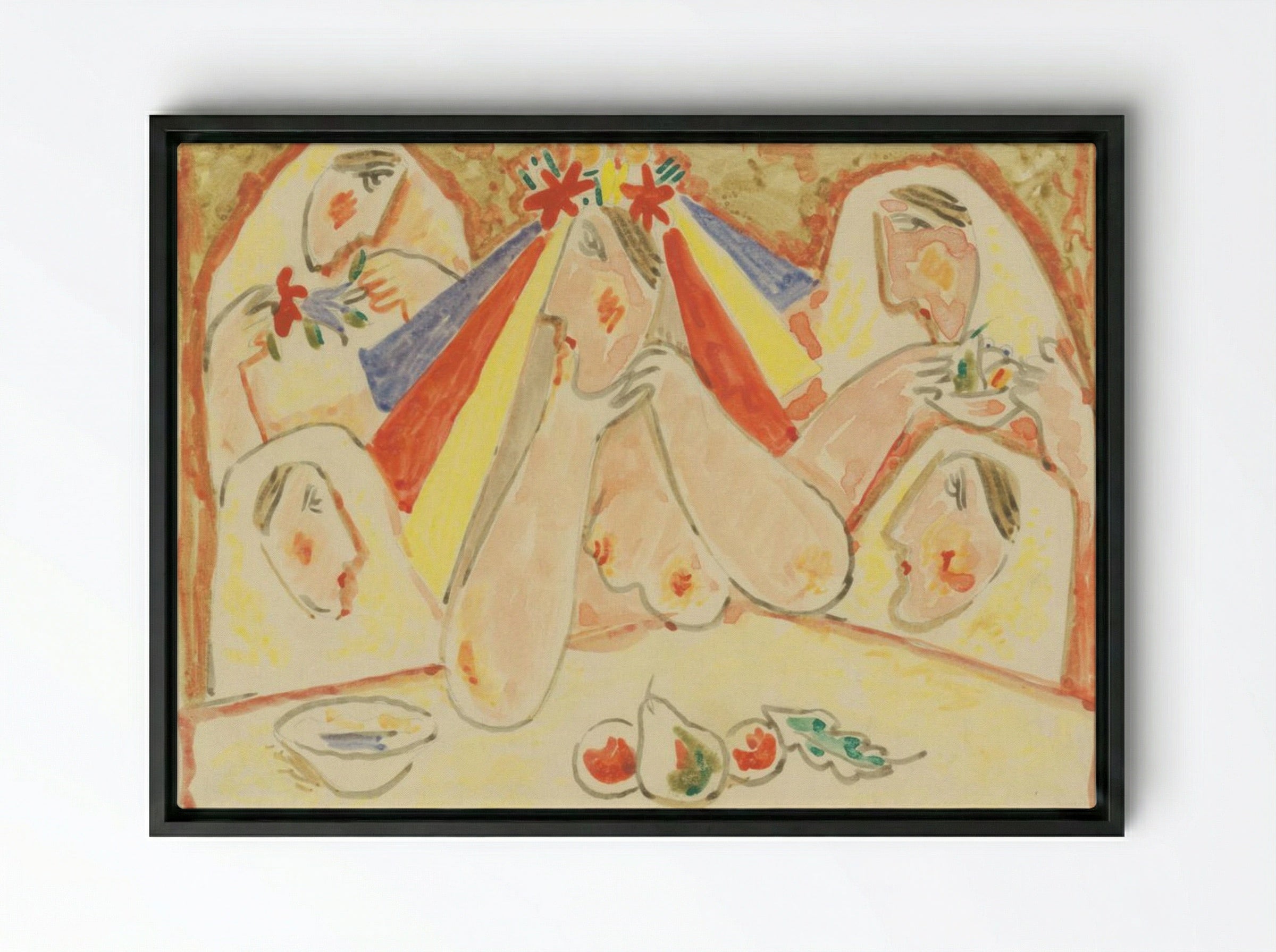 Bride Among Bridesmaids - Mikuláš Galanda - Framed Canvas Black