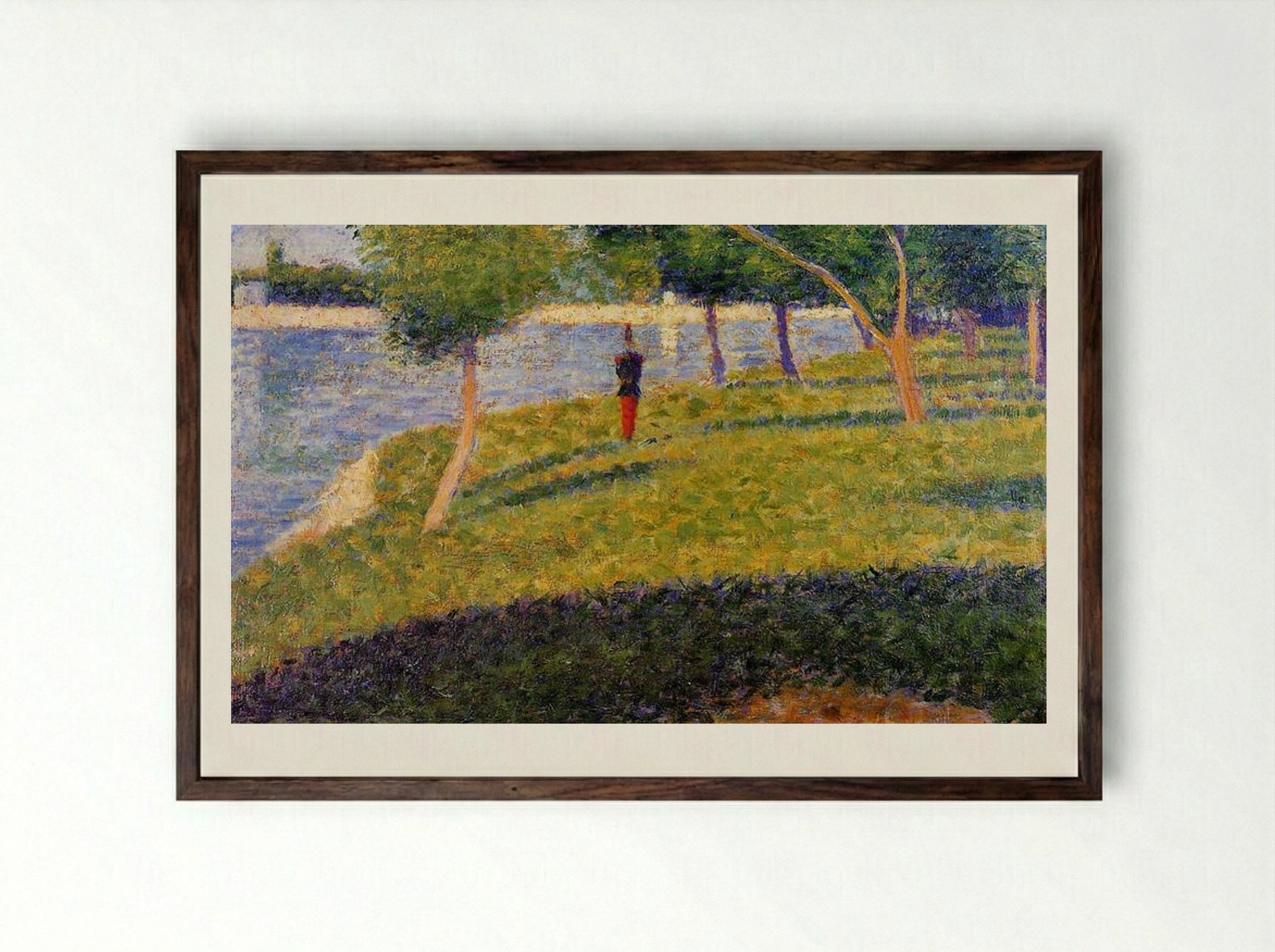 Cadet From Saint-Cyr - Georges Seurat - Framed Print Dark Wood