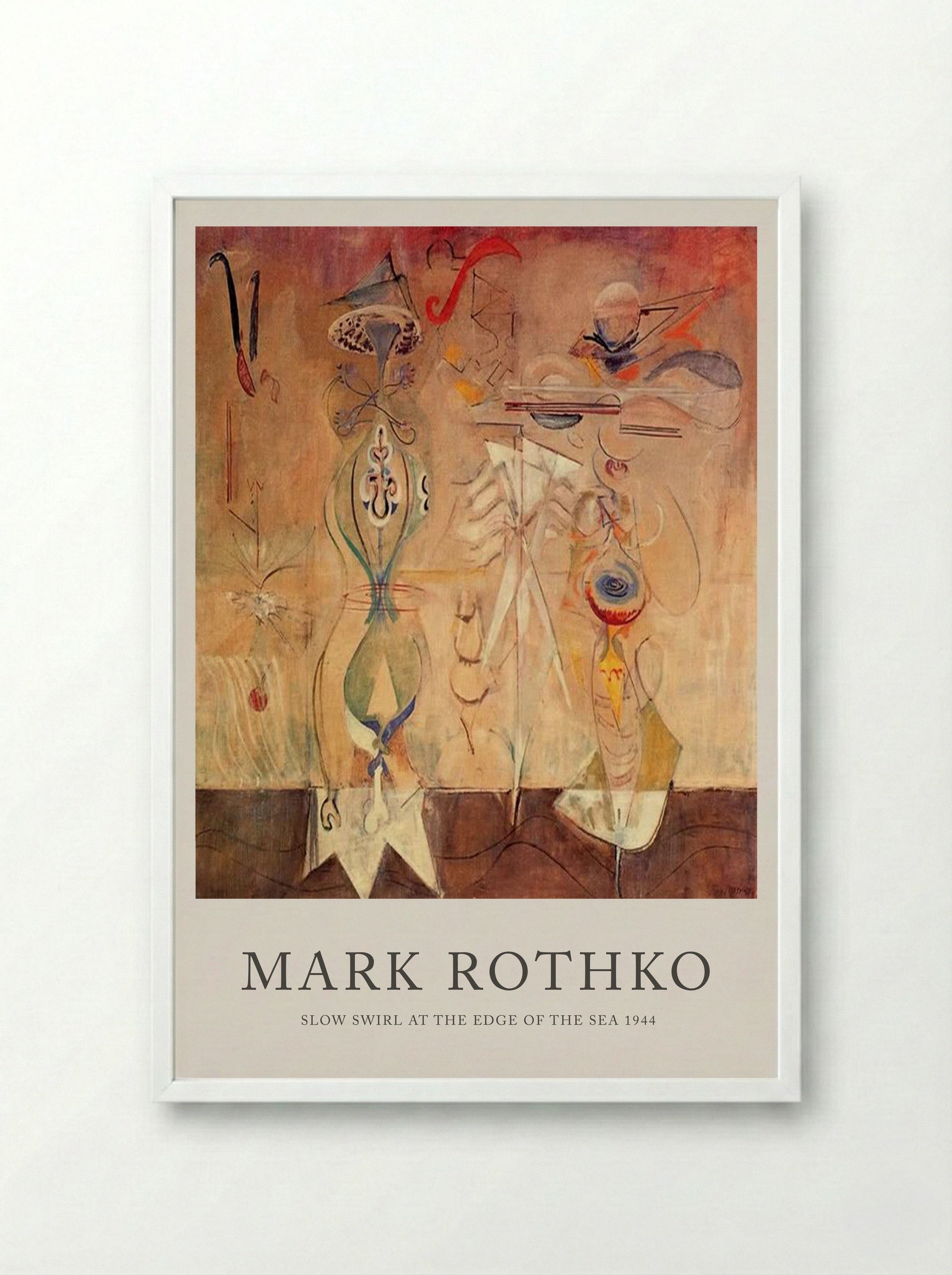 Slow Swirl at the Edge of the Sea - Mark Rothko - Framed Print White