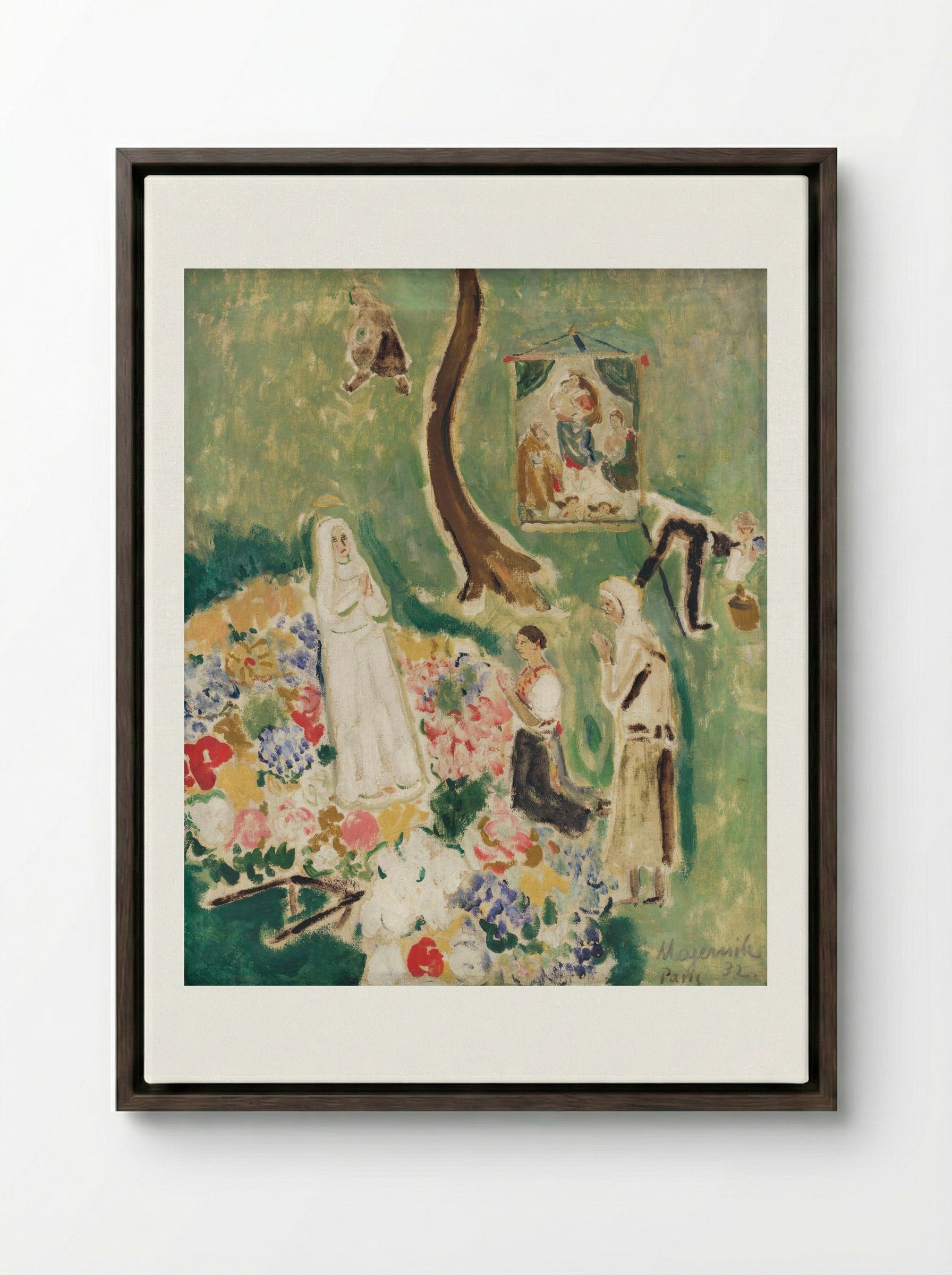 Two Madonnas - Cyprián Majerník - Framed Canvas Dark Wood