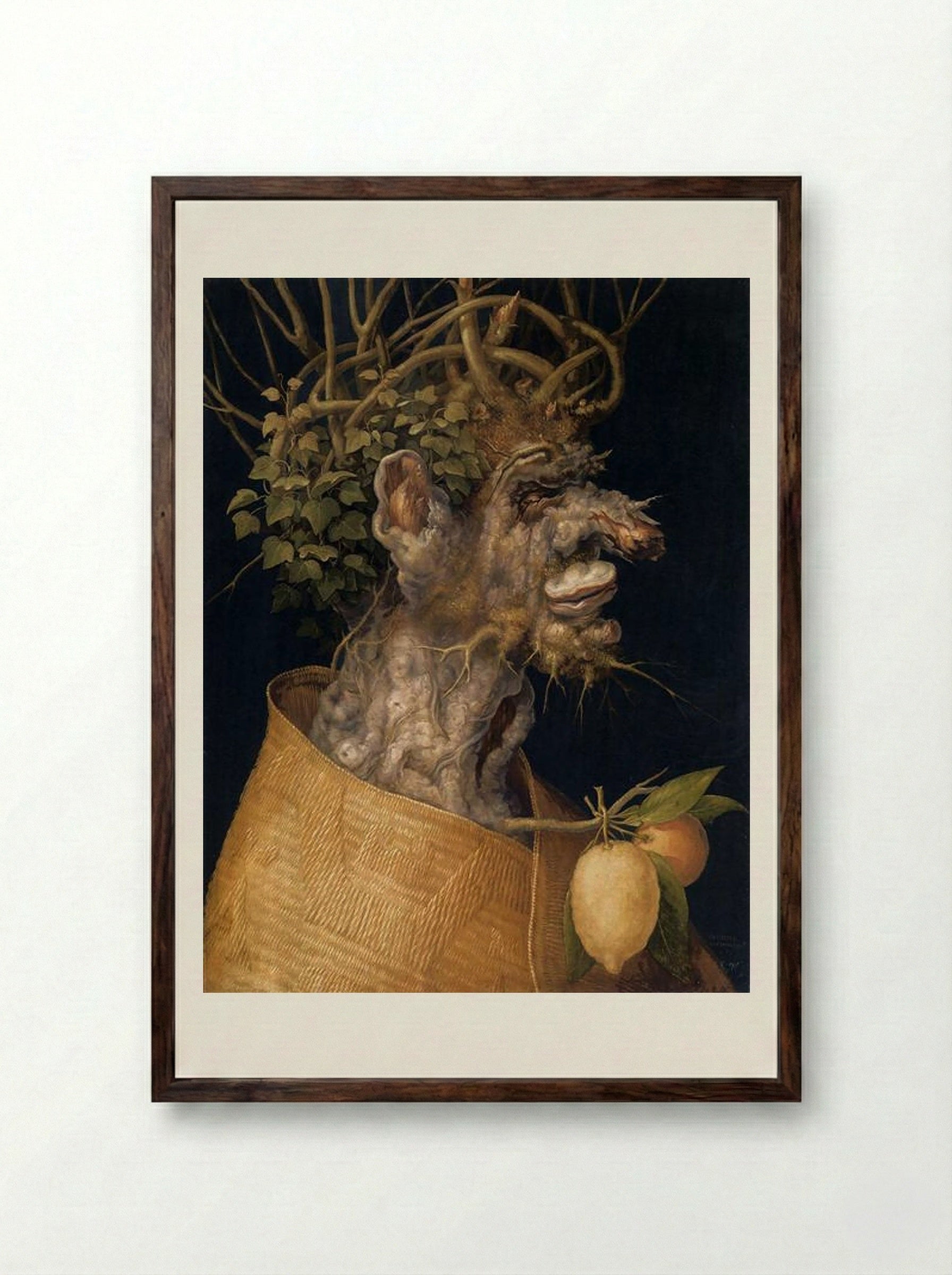 Winter - Giuseppe Arcimboldo - Framed Print Dark Wood