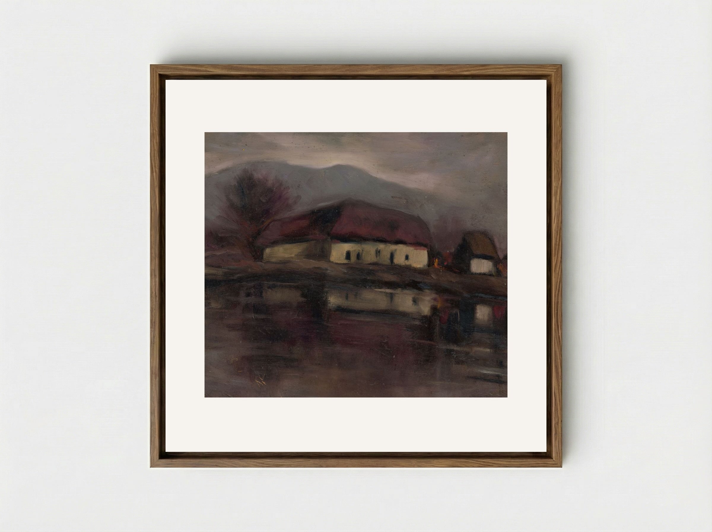 Sketch of a Landscape with a Lake - Zolo Palugyay - Framed Canvas Wood