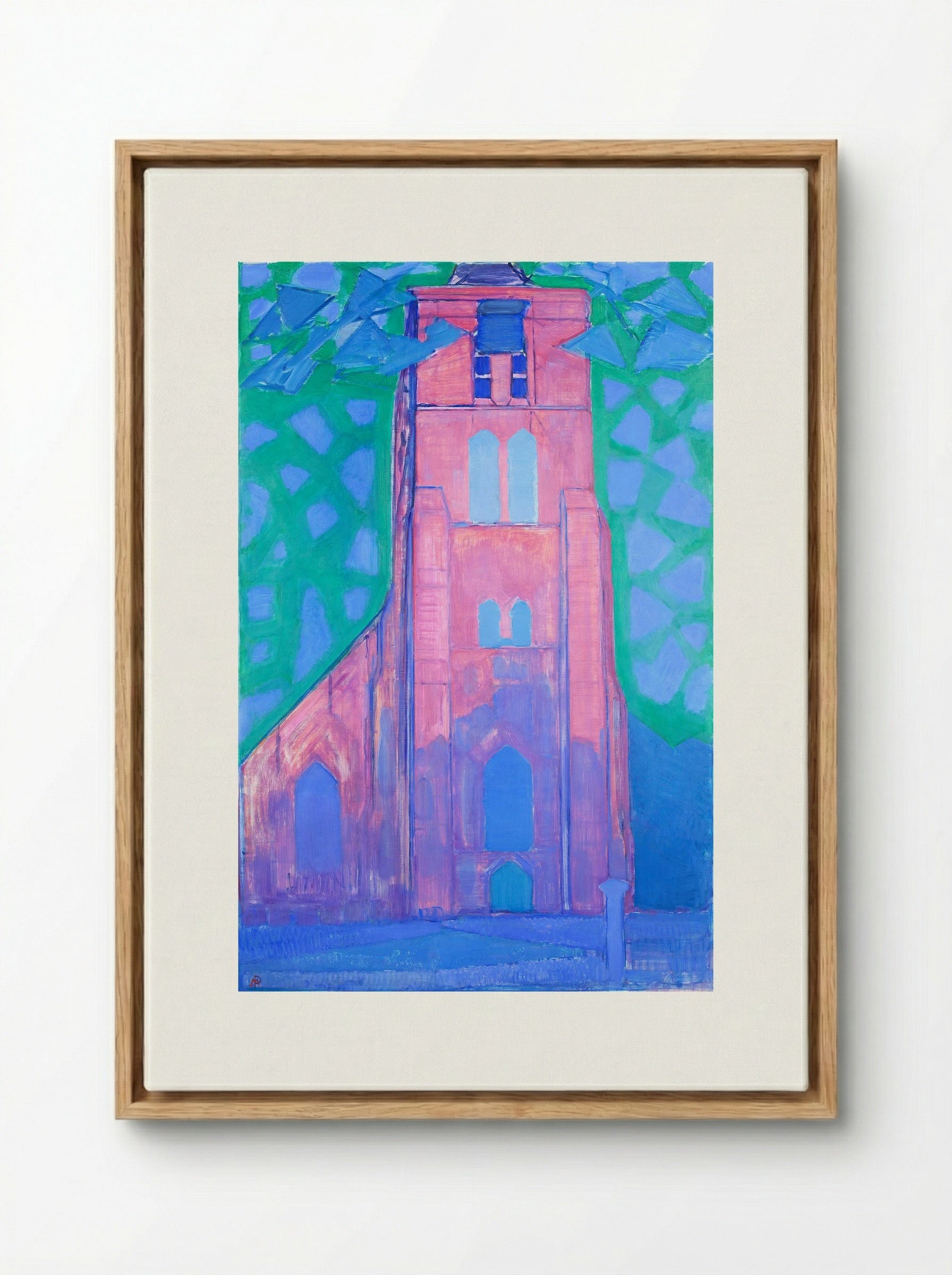 Church Tower at Domburg - Piet Mondrian - Framed Canvas Wood