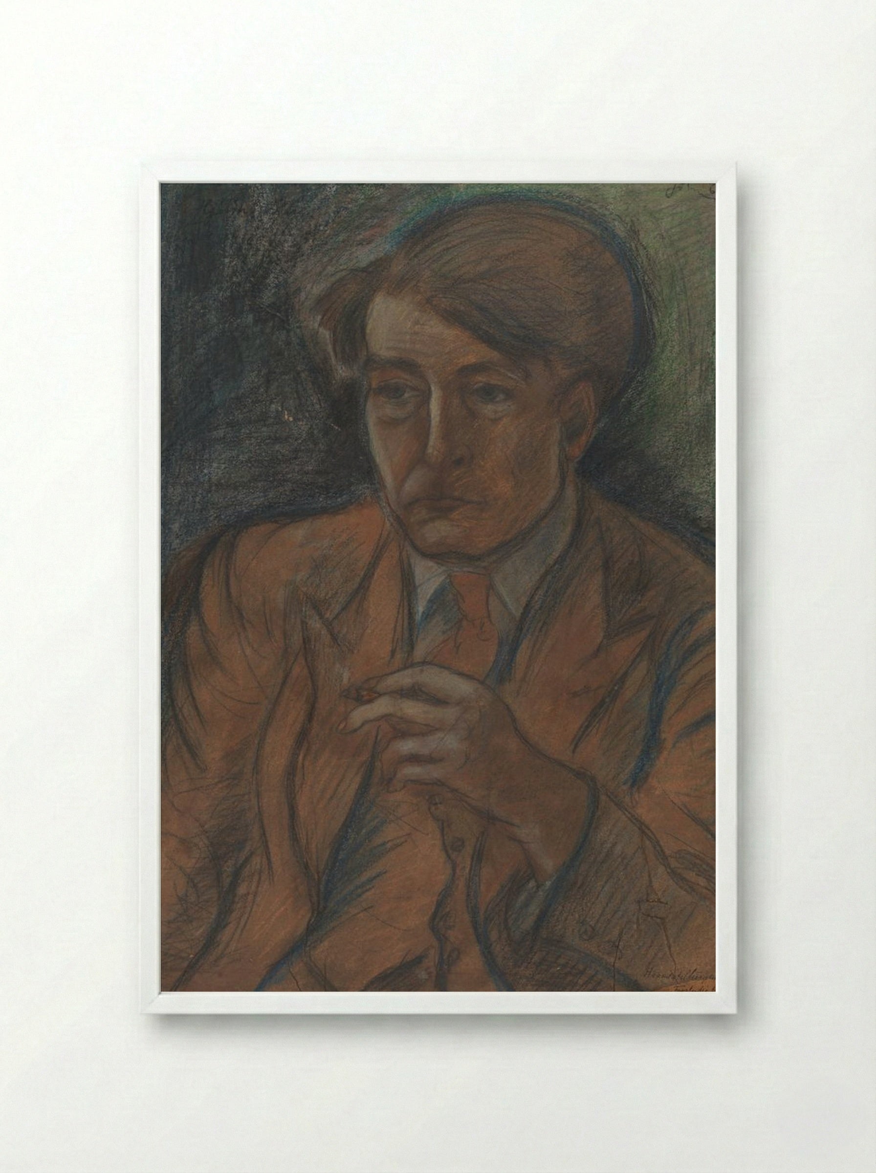 Study for a Portrait of Søren Hjorth Nielsen - John Christensen - Framed Print White