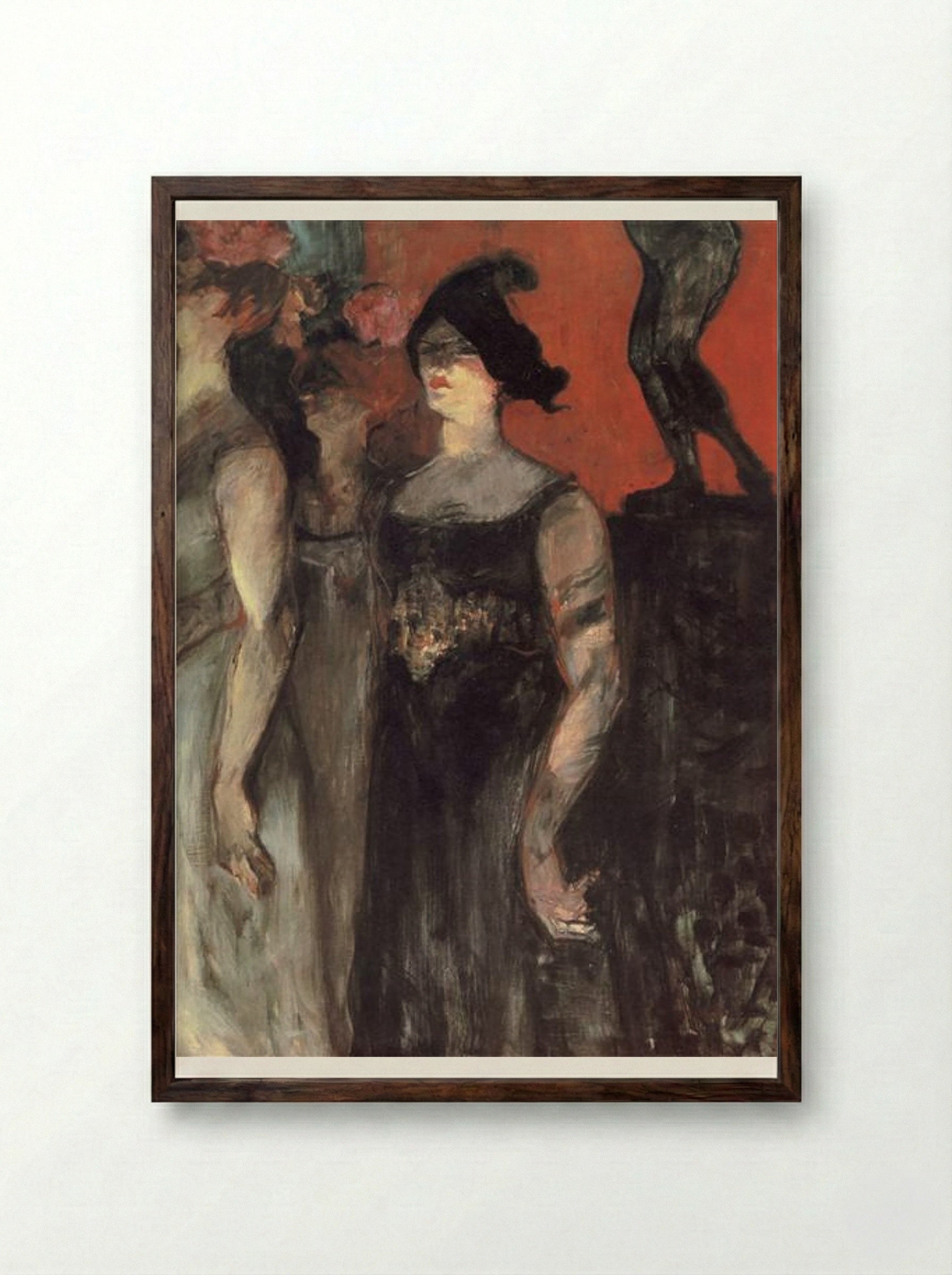 Messaline between Two Extras - Henri de Toulouse-Lautrec - Framed Print Dark Wood