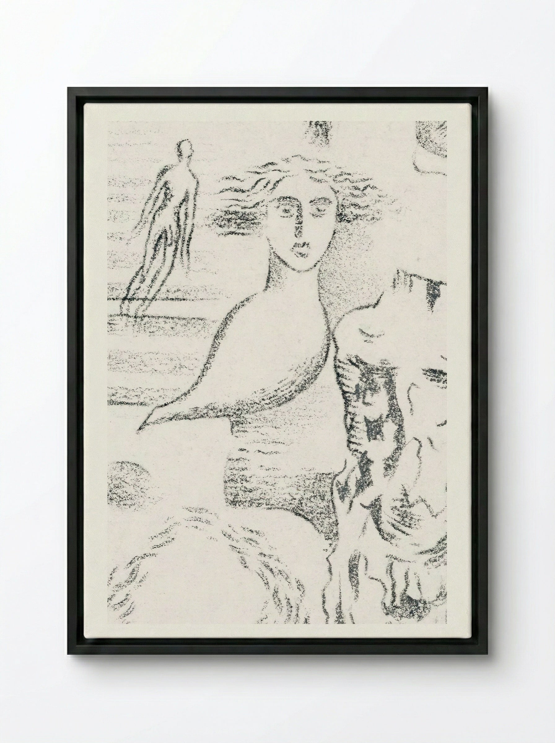 Design for Urne Buriall – Ghosts - Paul Nash - Framed Canvas Black