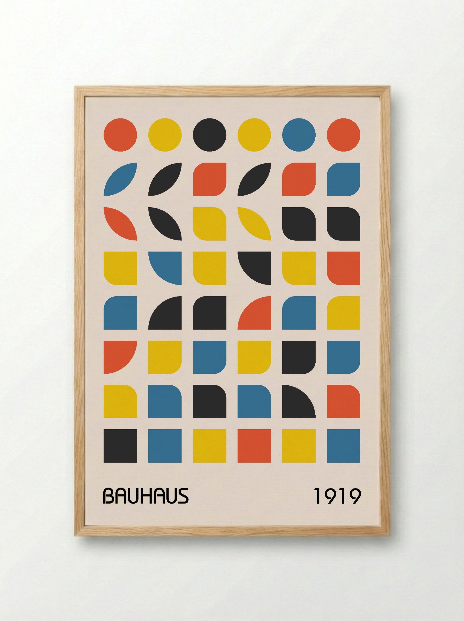 Bauhaus 1919 Geometric Colour Grid – Primary Modernist Print