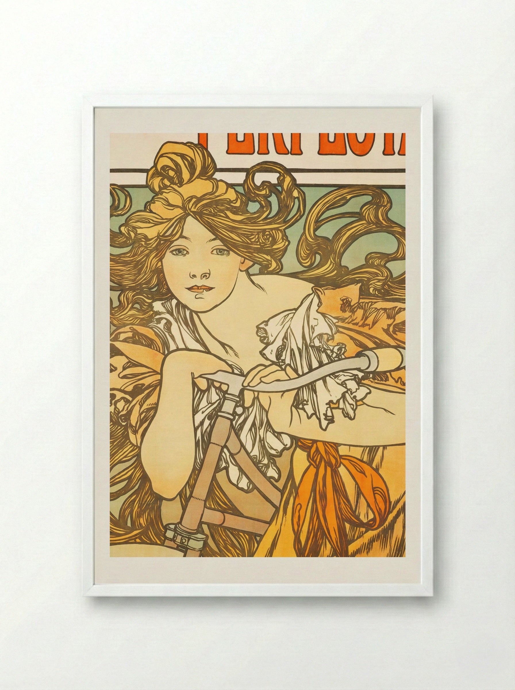 Cycles Perfecta - Alphonse Mucha - Framed Print White