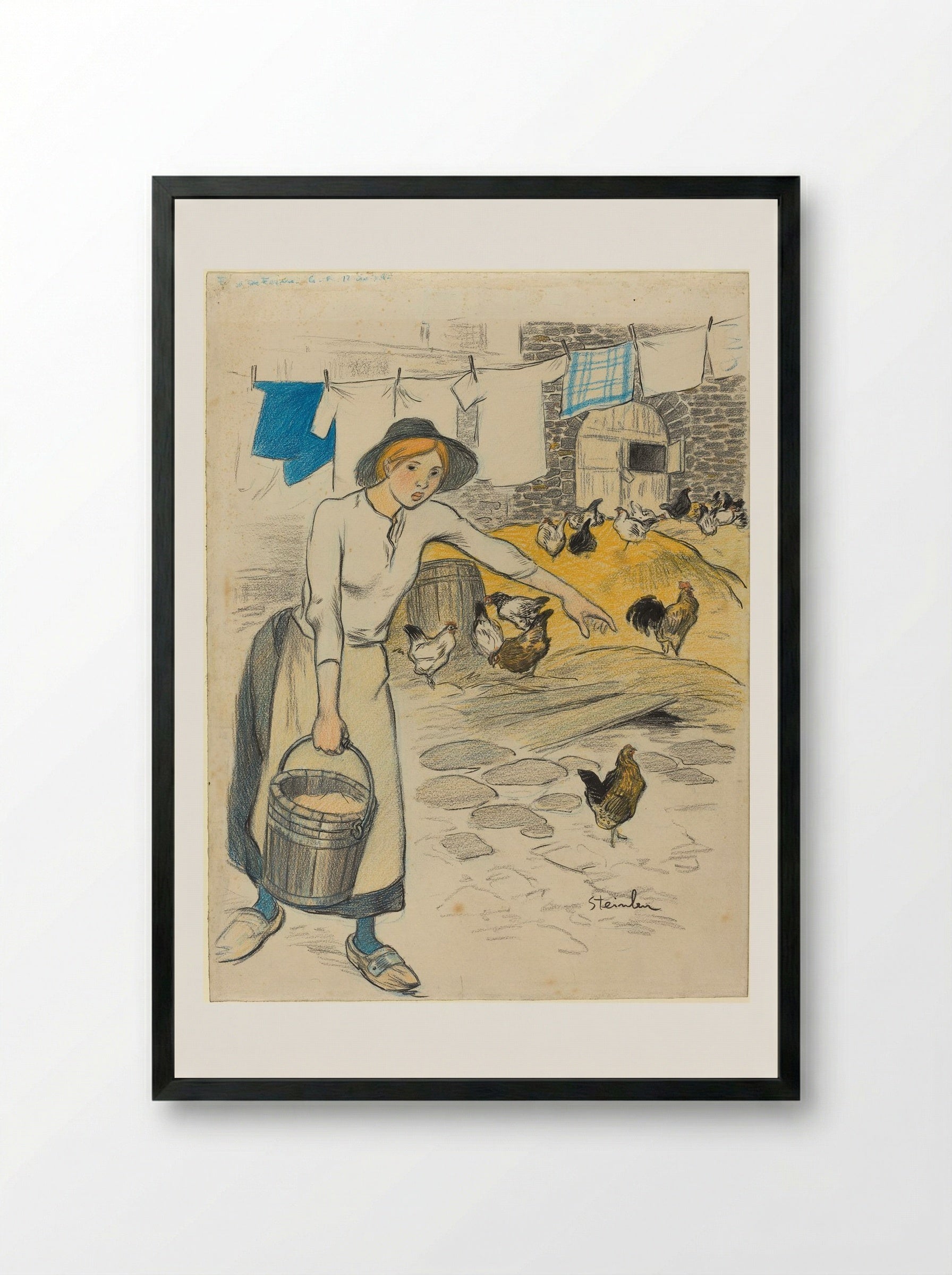 Fille de Ferme - Théophile Alexandre Steinlen - Framed Print Black