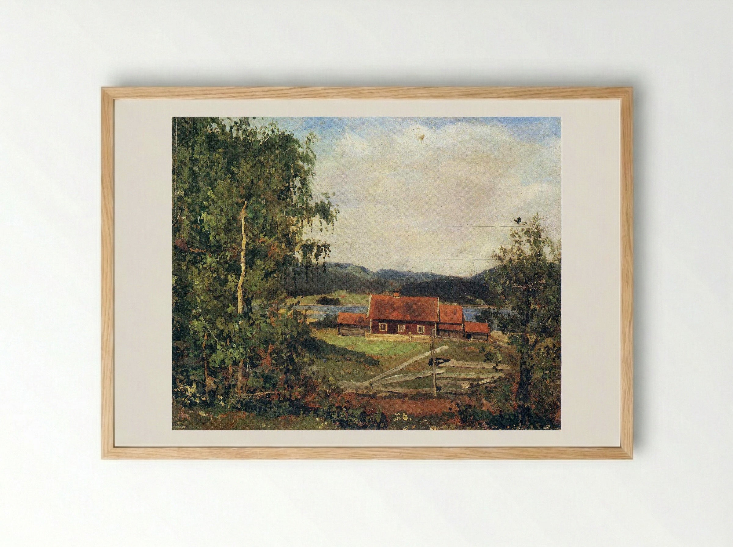 Maridalen Landscape - Christian Skredsvig - Framed Print Wood