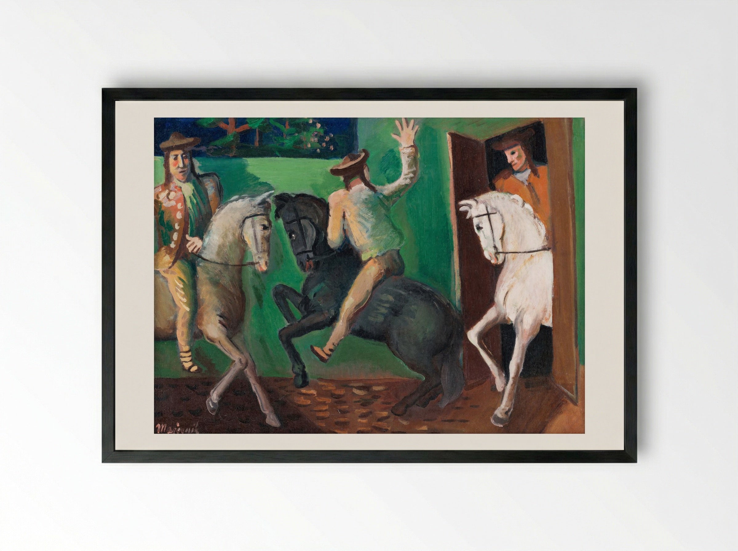 Riders on Horses - Cyprián Majerník - Framed Print Black
