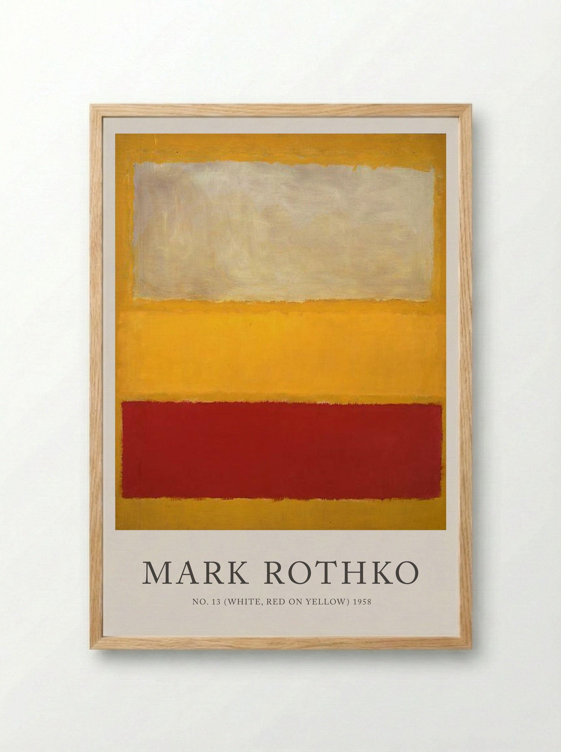 No. 13 (White, Red on Yellow) - Mark Rothko - Framed Print Wood