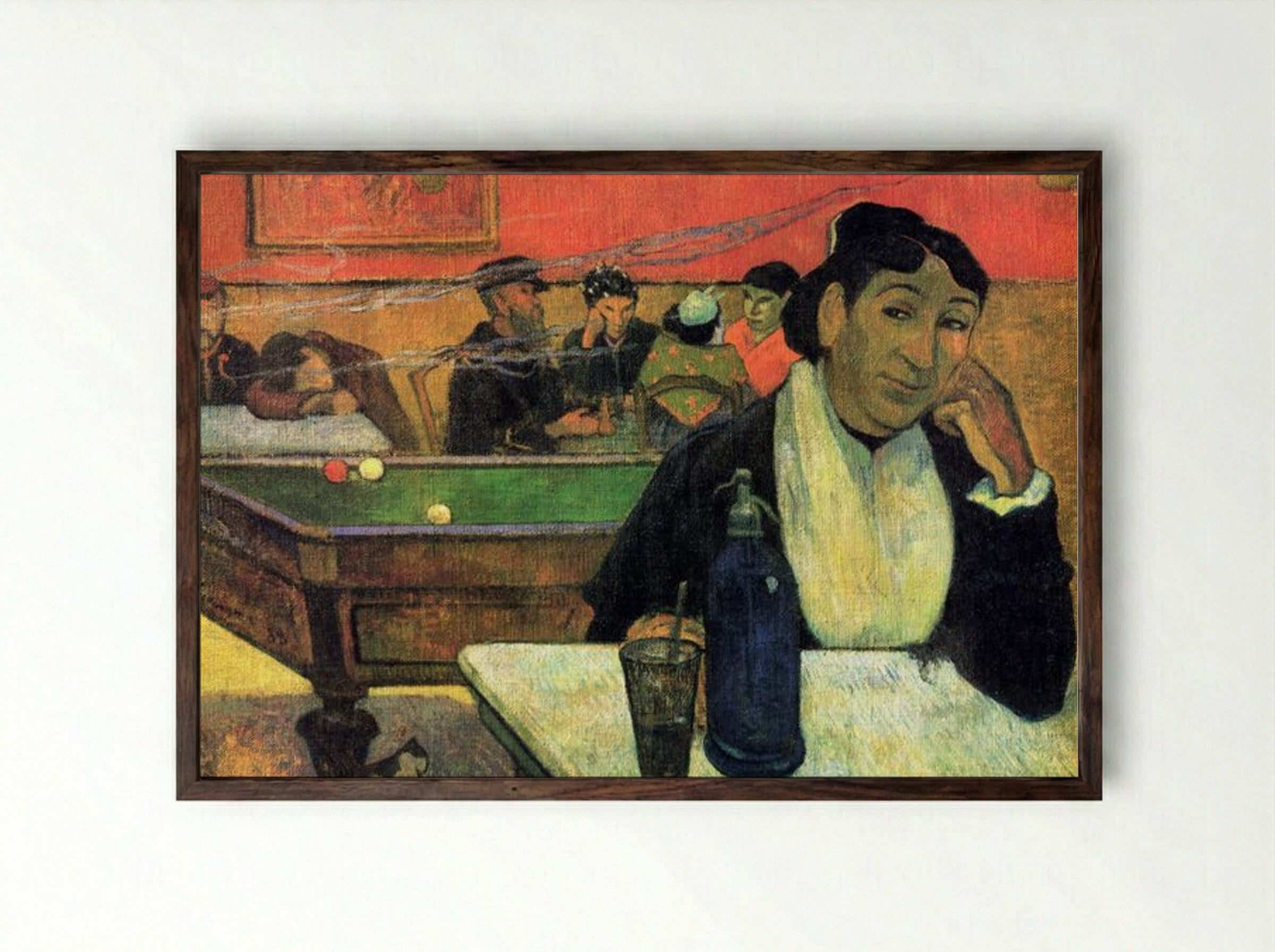 Night Café at Arles - Paul Gauguin - Framed Print Dark Wood