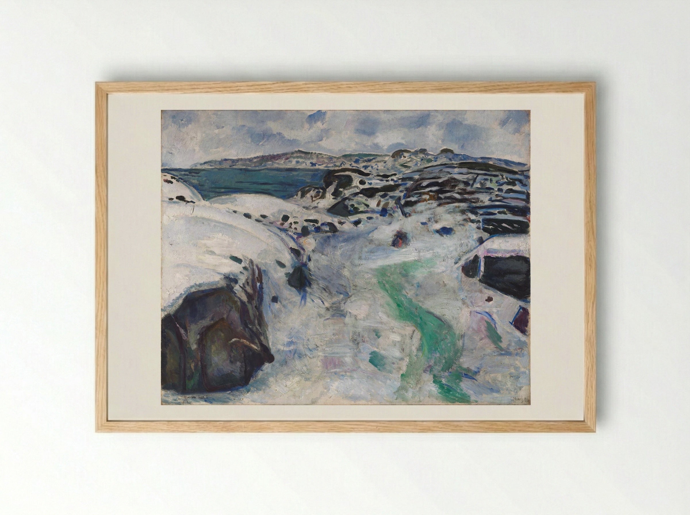 Winter in Kragerø - Edvard Munch - Framed Print Wood