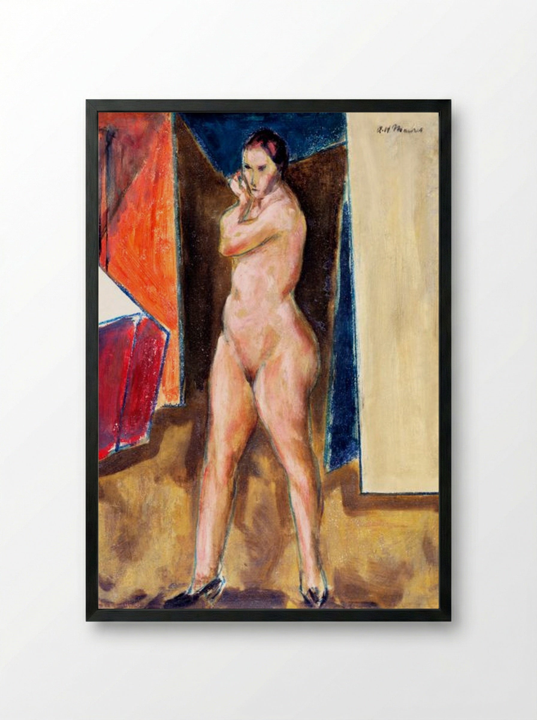 Nude (Standing Figure) - Alfred Henry Maurer - Framed Print Black