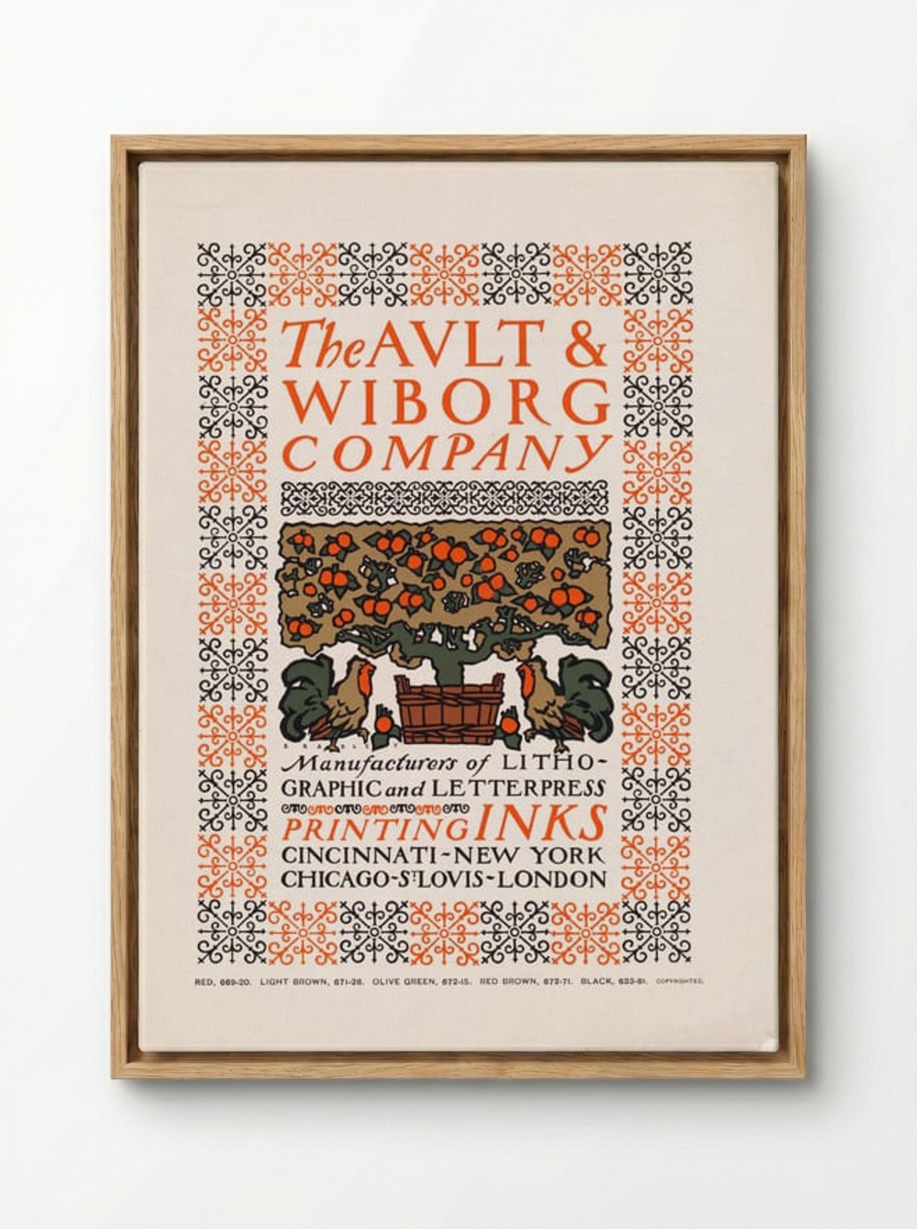 The Ault & Wiborg Company - Will H. Bradley - Framed Canvas Wood