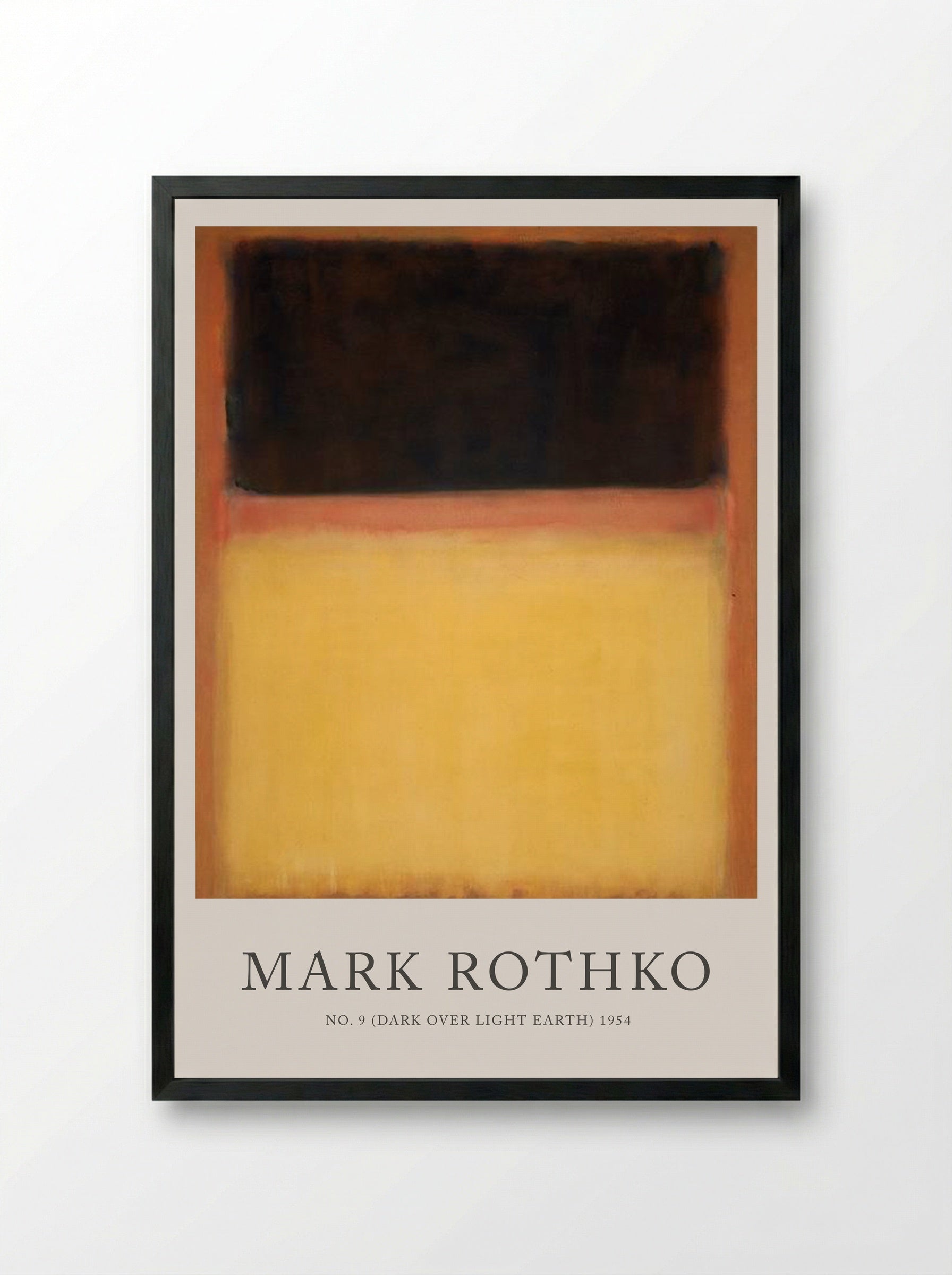 No. 9 (Dark Over Light Earth) - Mark Rothko - Framed Print Black