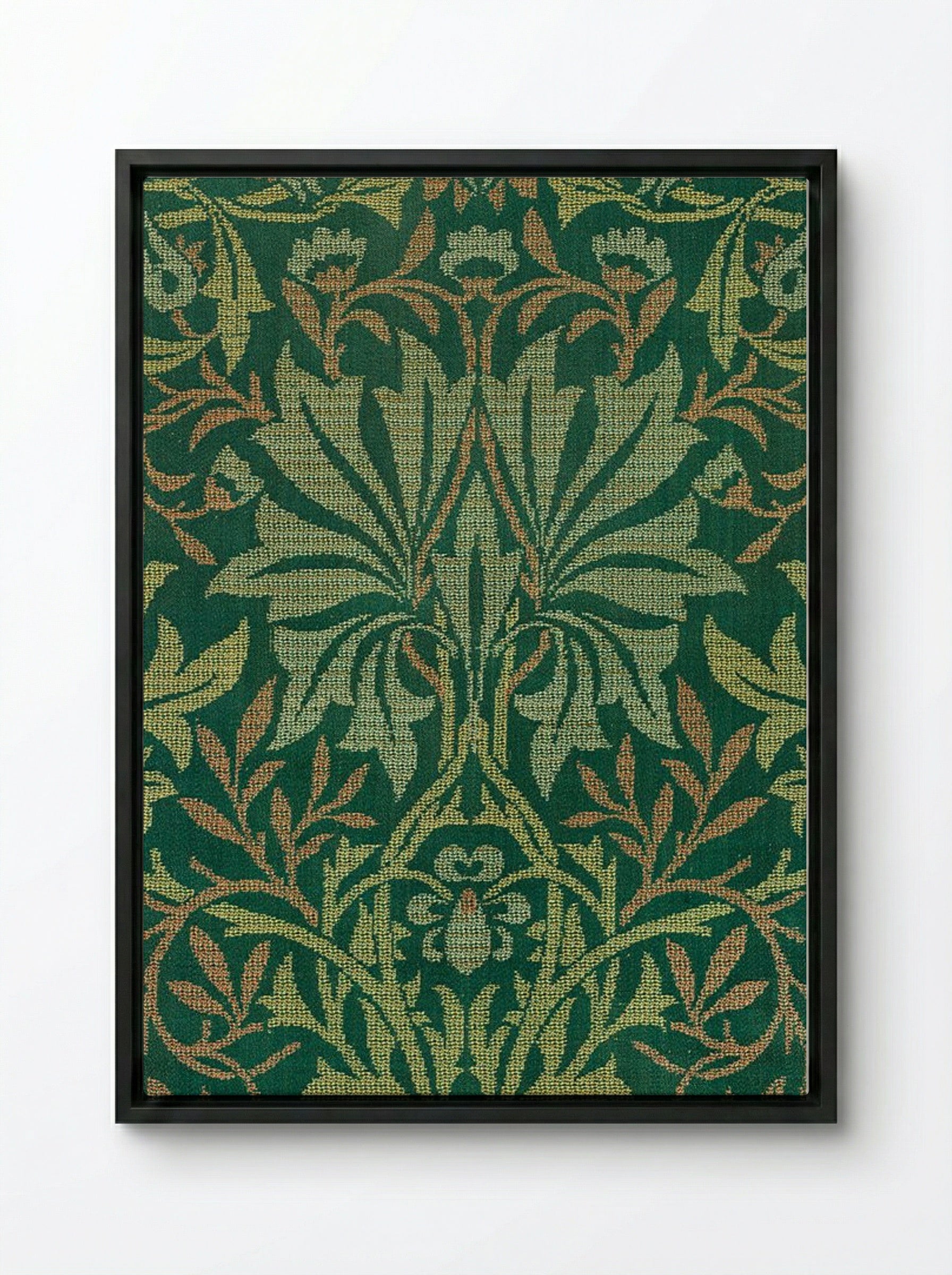 Flower Garden - William Morris - Framed Canvas Black