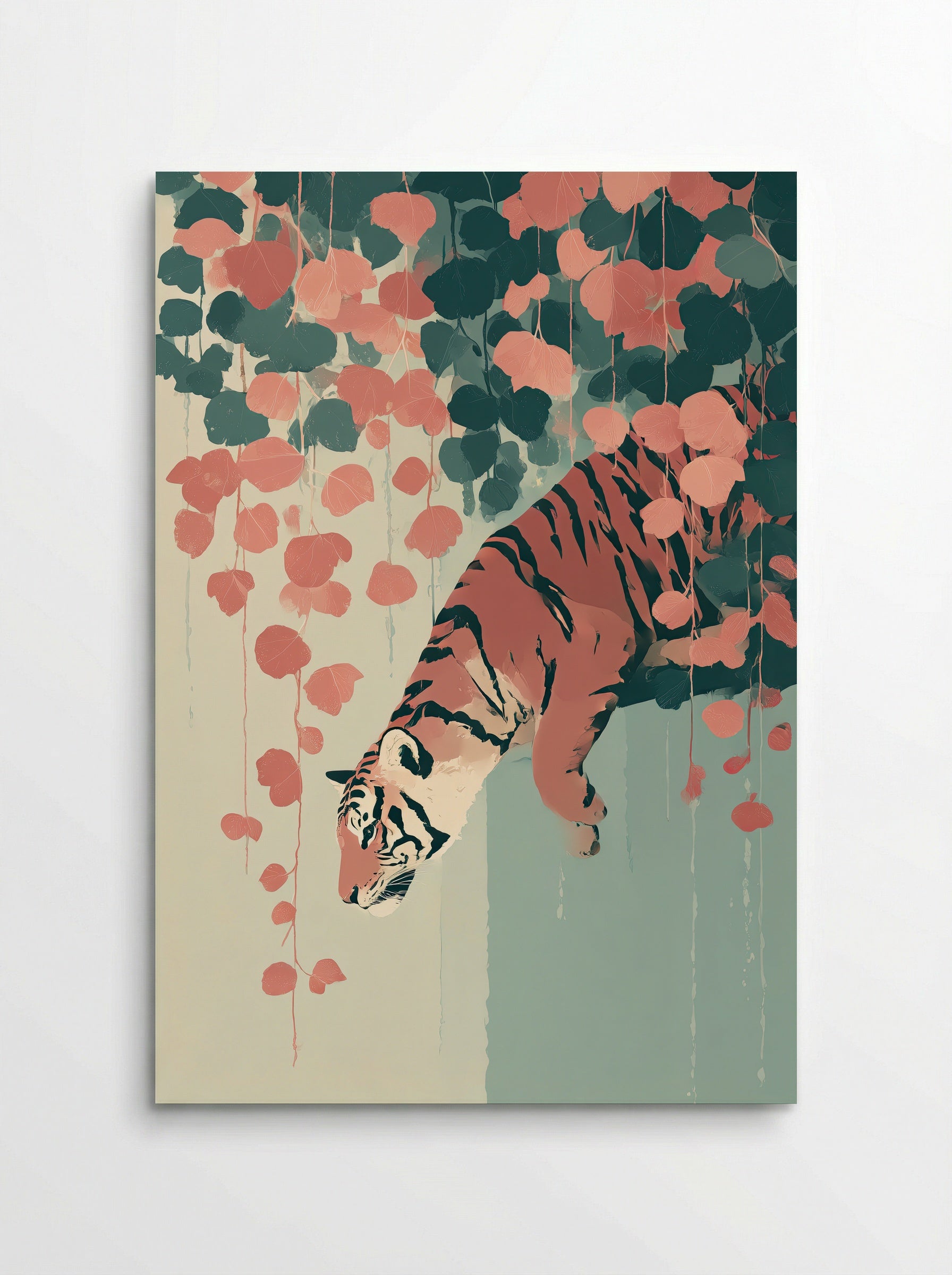 Tiger Among Vines – Dreamlike Jungle Art Print - Poster