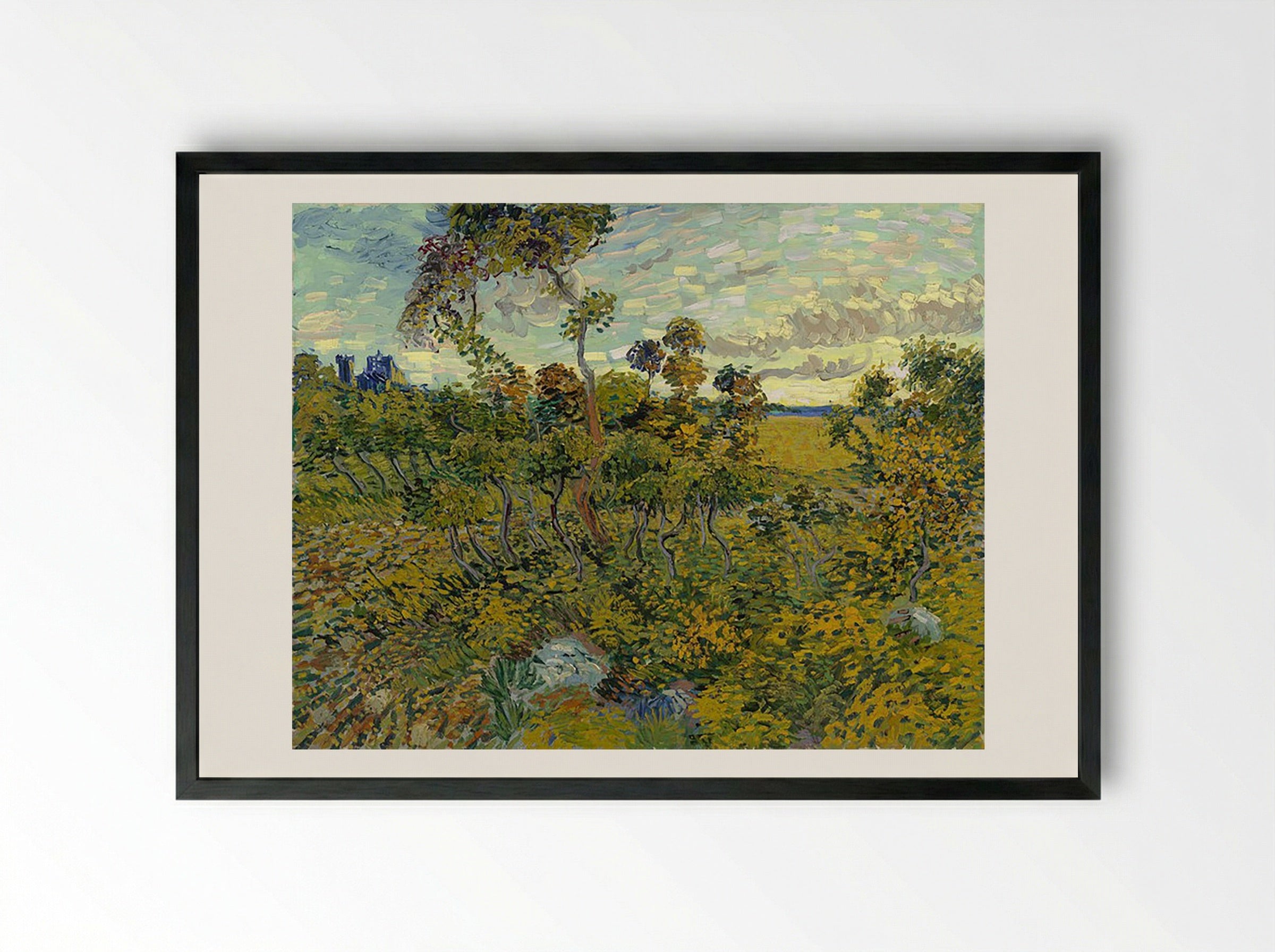 Sunset at Montmajour - Vincent van Gogh - Framed Print Black