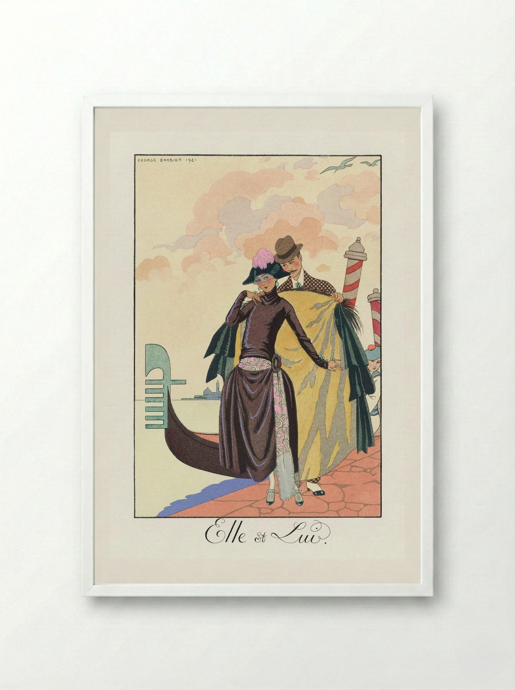 Elle et Lui - George Barbier - Framed Print White
