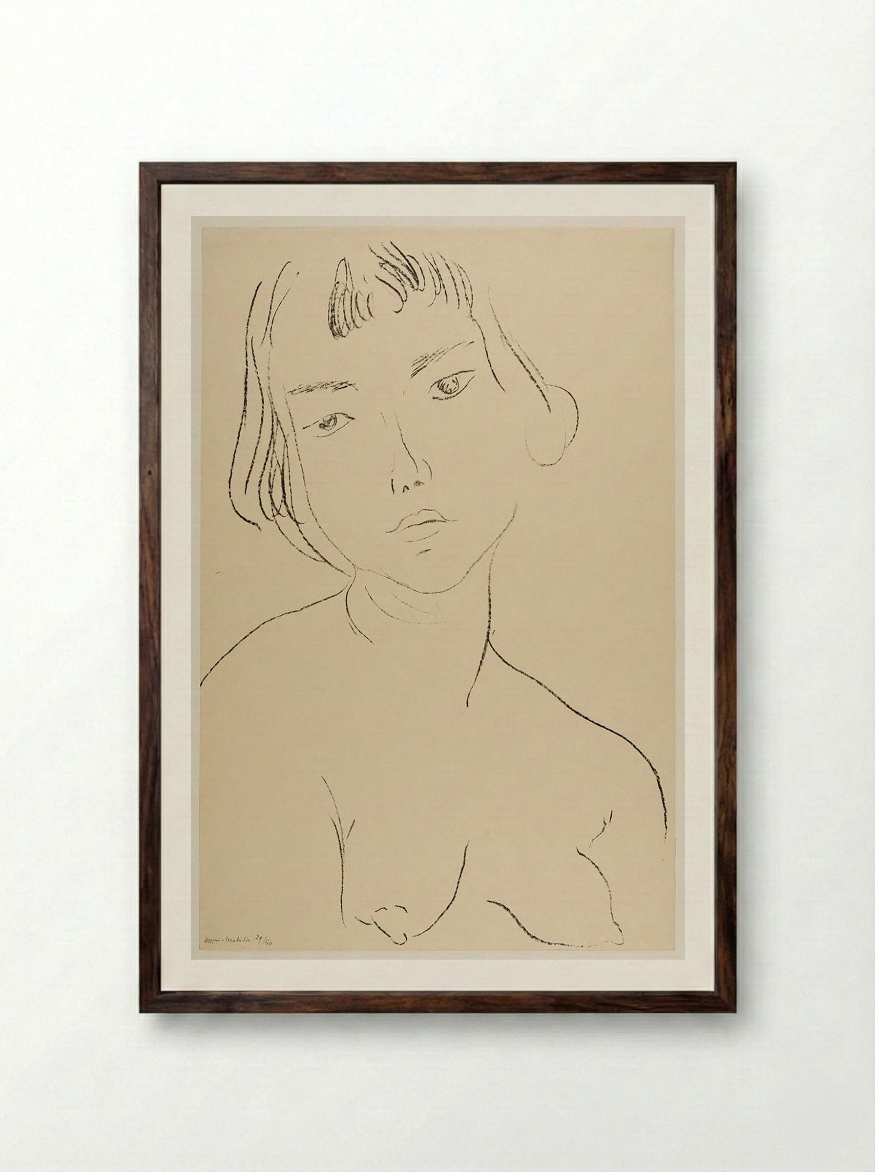 Bust of a Woman - Henri Matisse - Framed Print Dark Wood